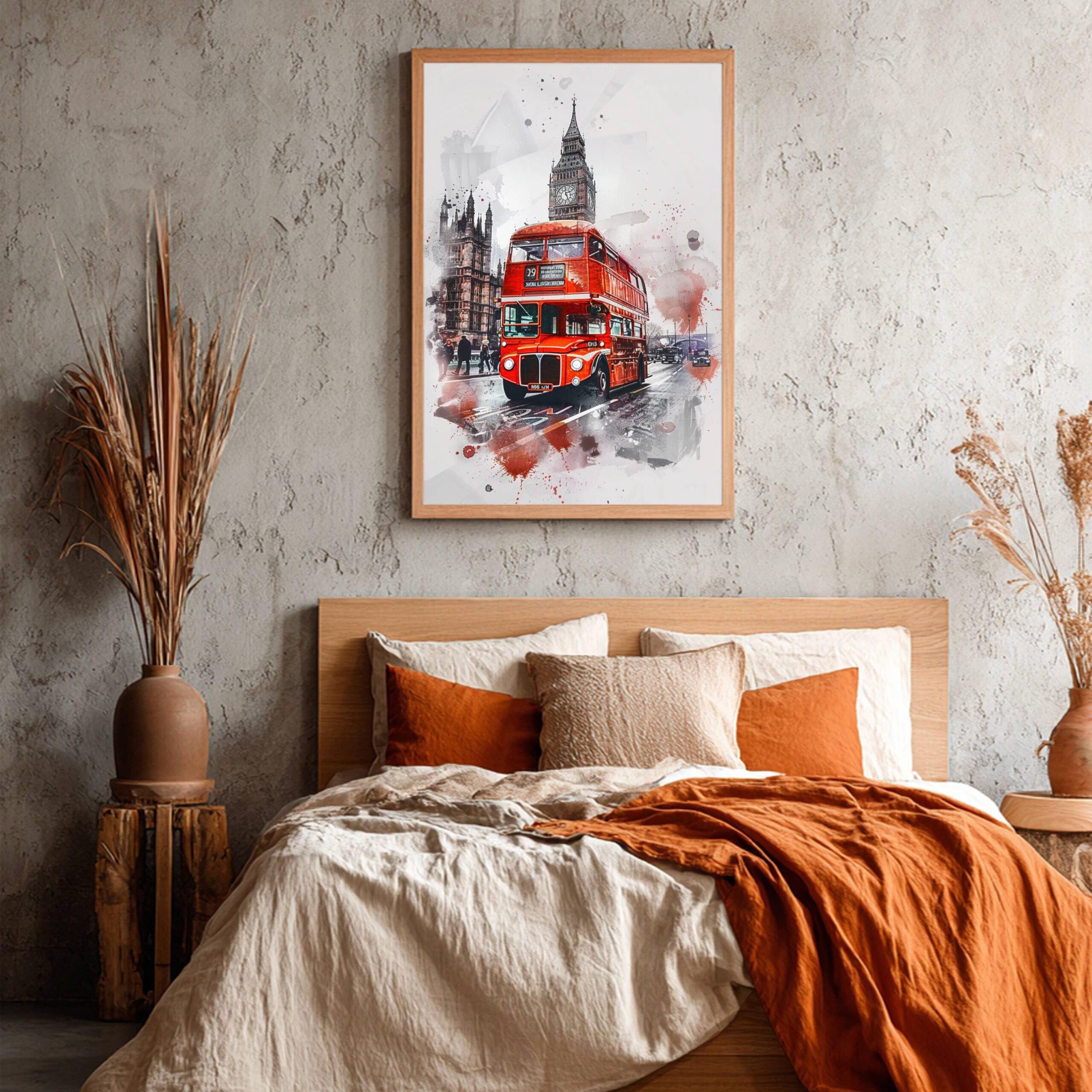 Double Decker London England Watercolor Print: United Kingdom Travel Art Poster - Image 4
