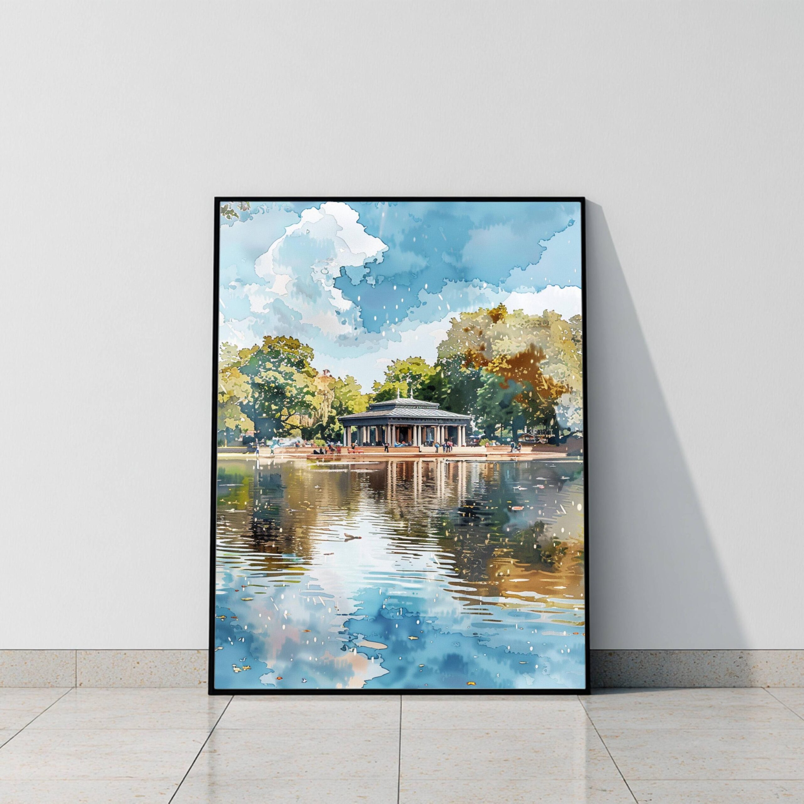 Hyde Park Serpentine London England Watercolor Print: United Kingdom Travel Art Poster - Image 9