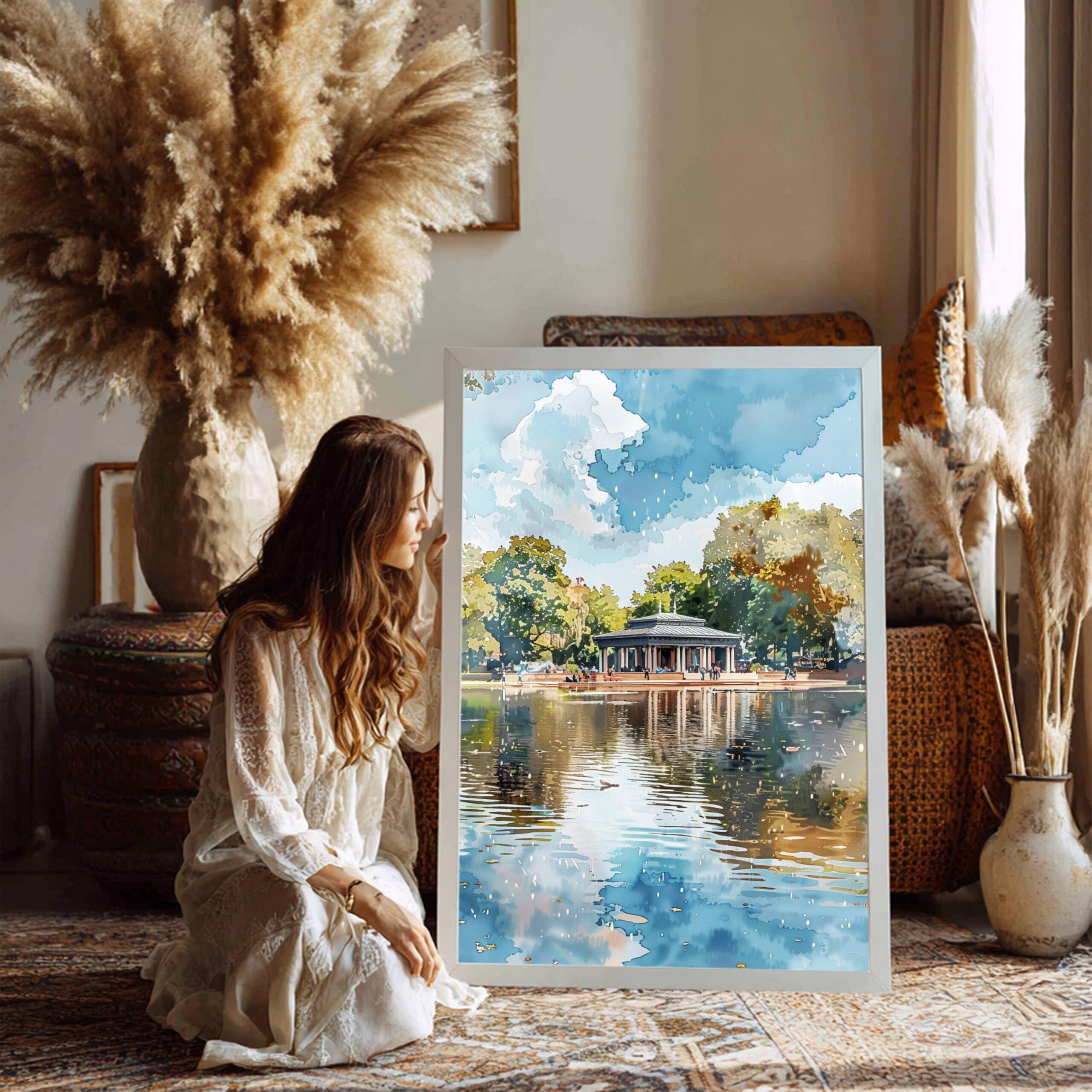 Hyde Park Serpentine London England Watercolor Print: United Kingdom Travel Art Poster - Image 6