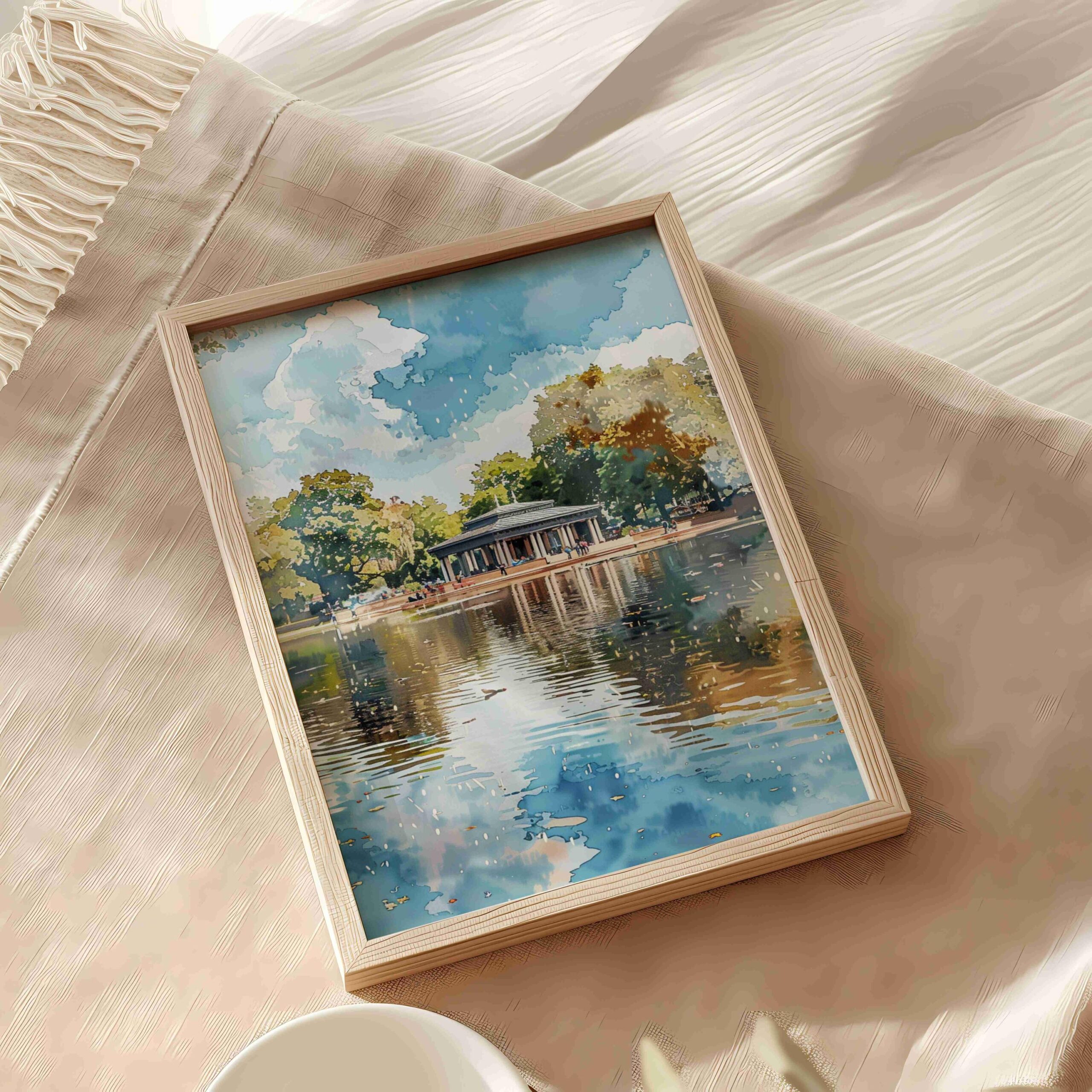 Hyde Park Serpentine London England Watercolor Print: United Kingdom Travel Art Poster - Image 5