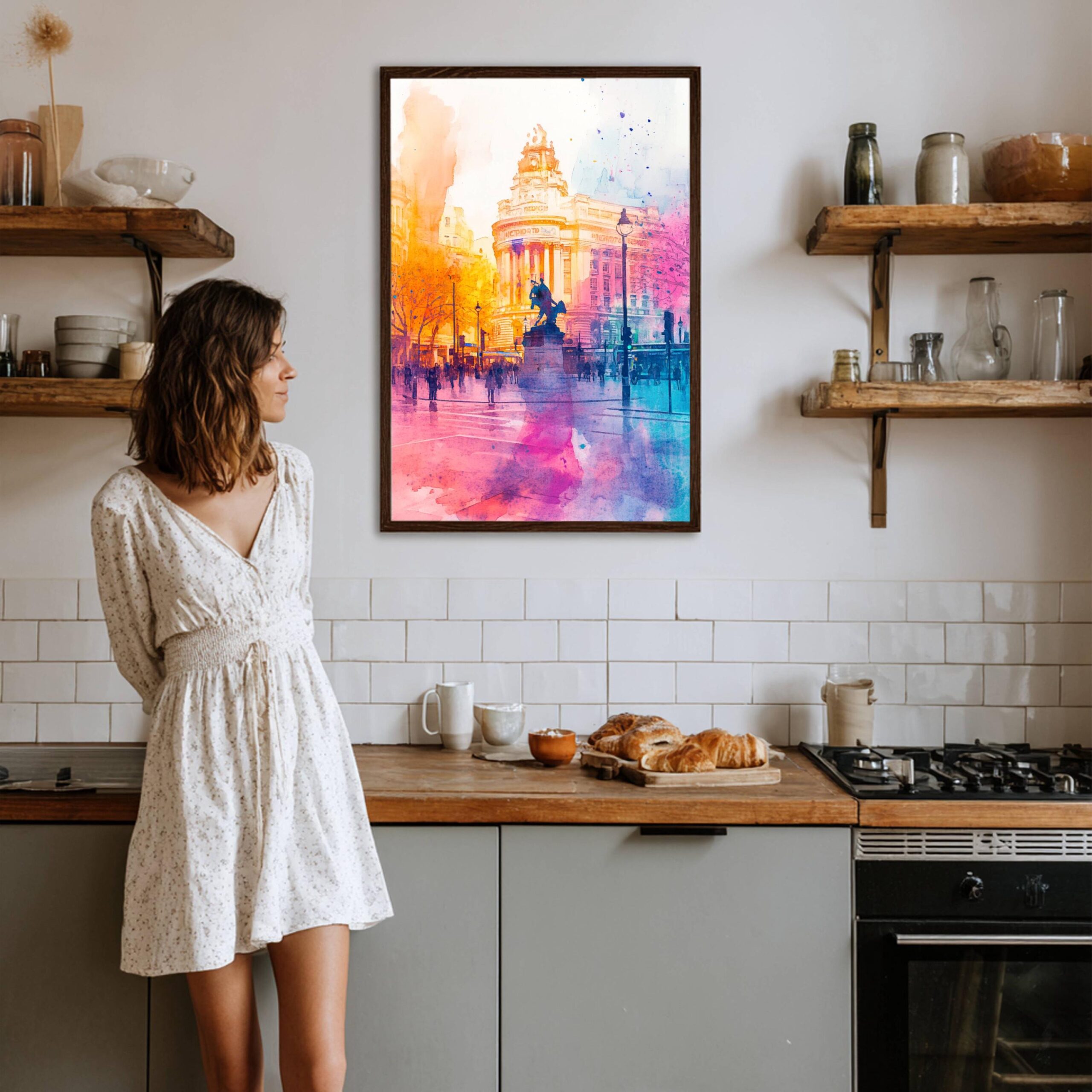 Piccadilly London England Watercolor: United Kingdom Travel Art Poster - Image 6
