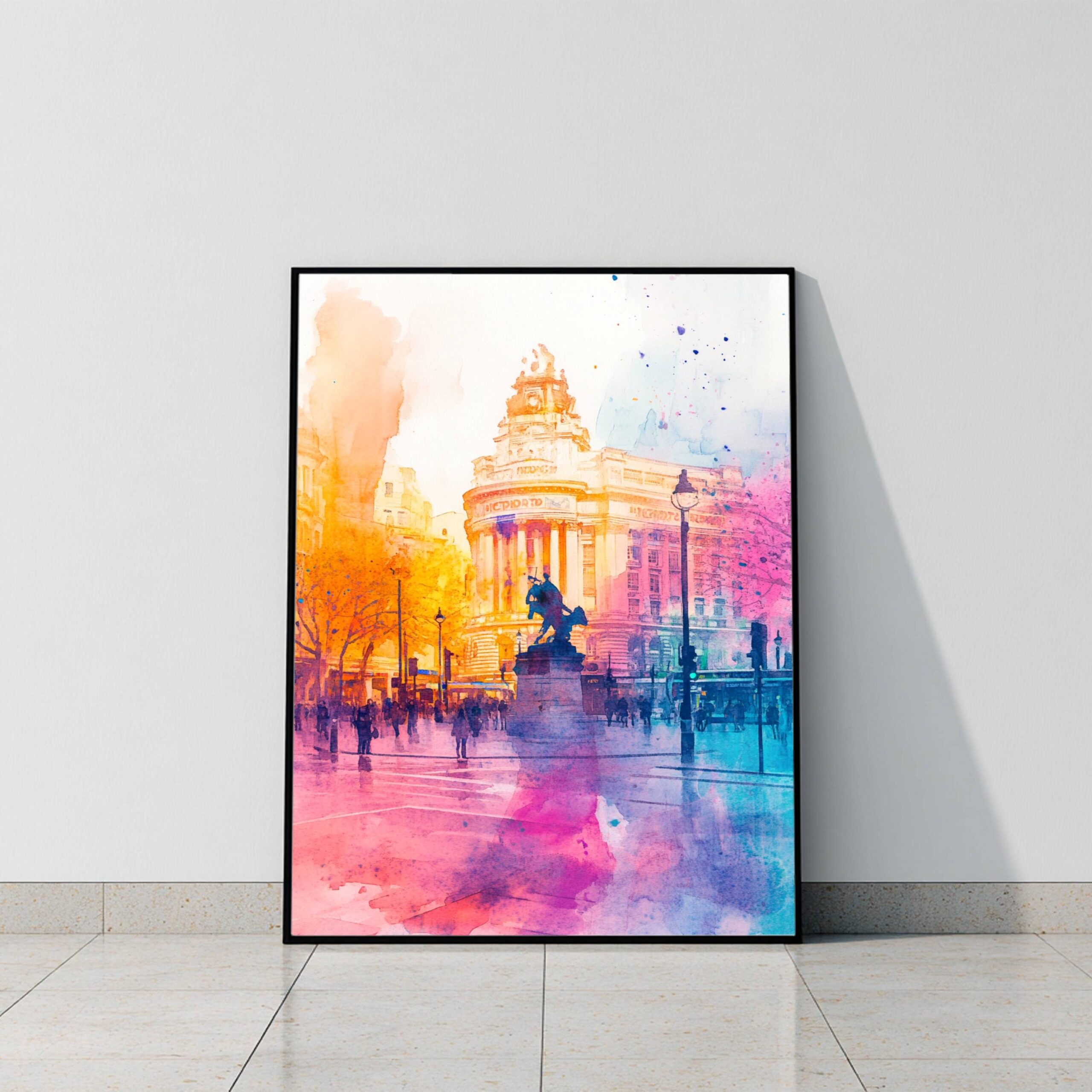Piccadilly London England Watercolor: United Kingdom Travel Art Poster - Image 9