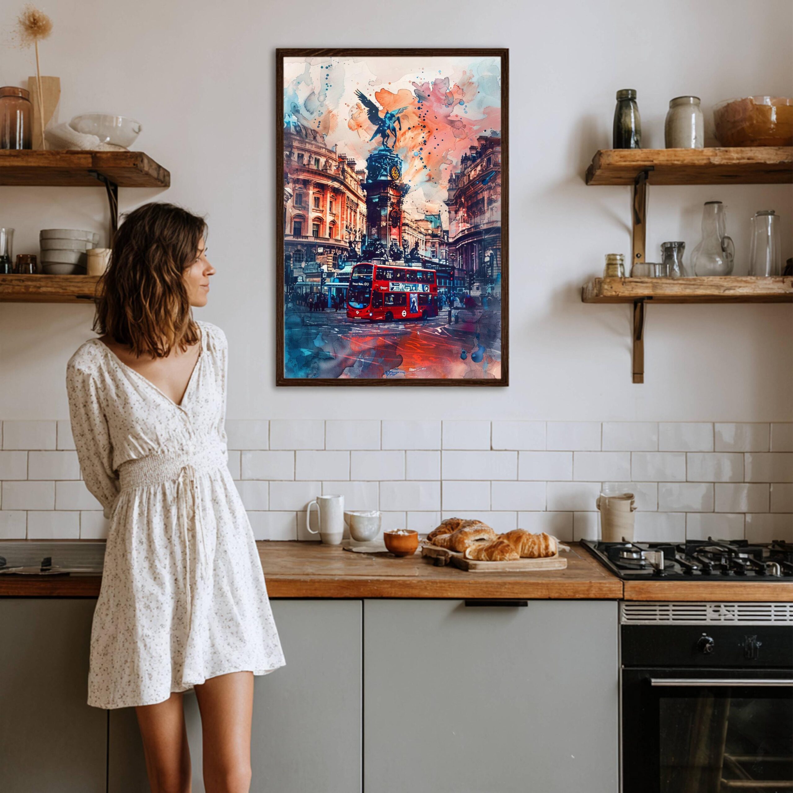 Piccadilly London England Watercolor: United Kingdom Travel Art Poster - Image 7