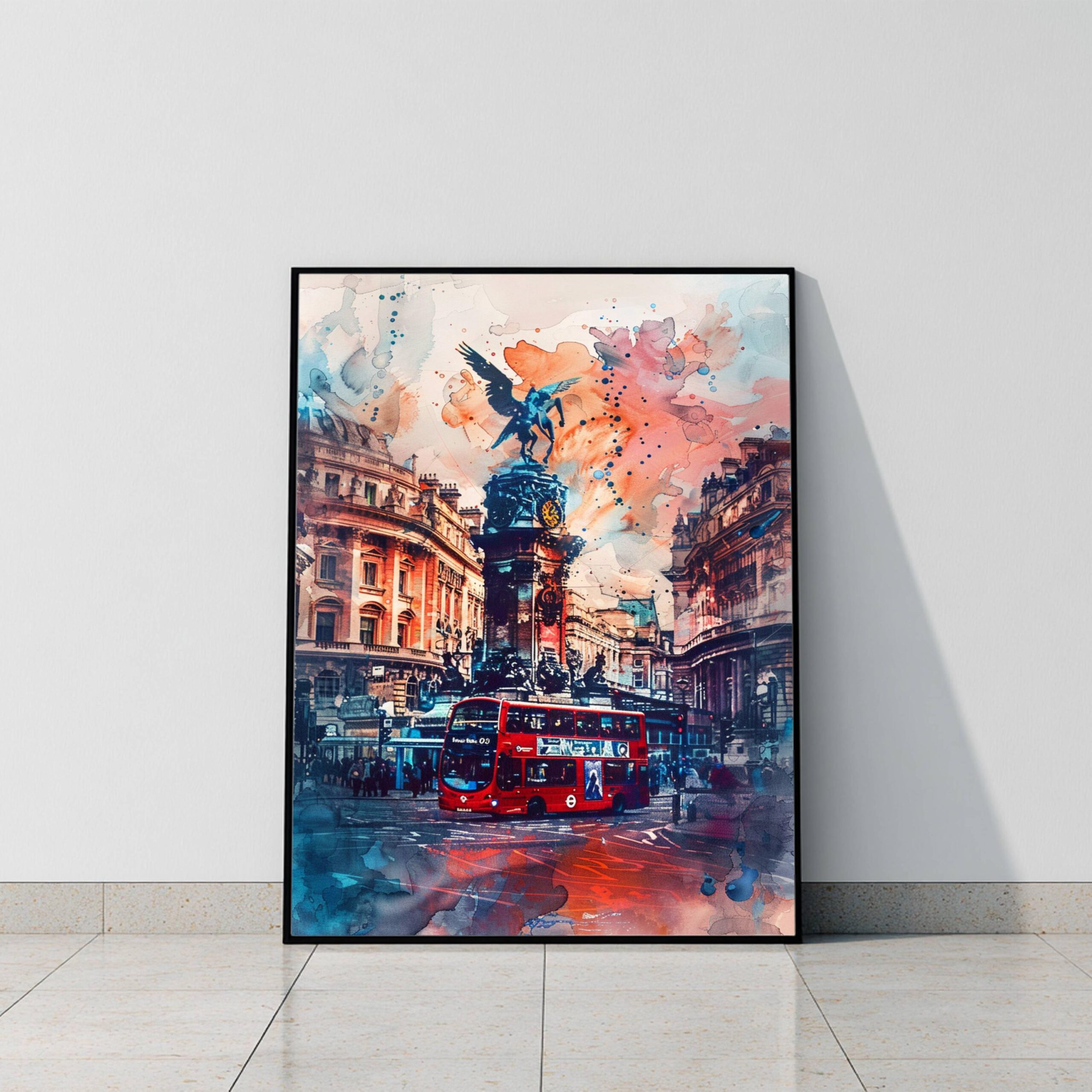 Piccadilly London England Watercolor: United Kingdom Travel Art Poster - Image 9