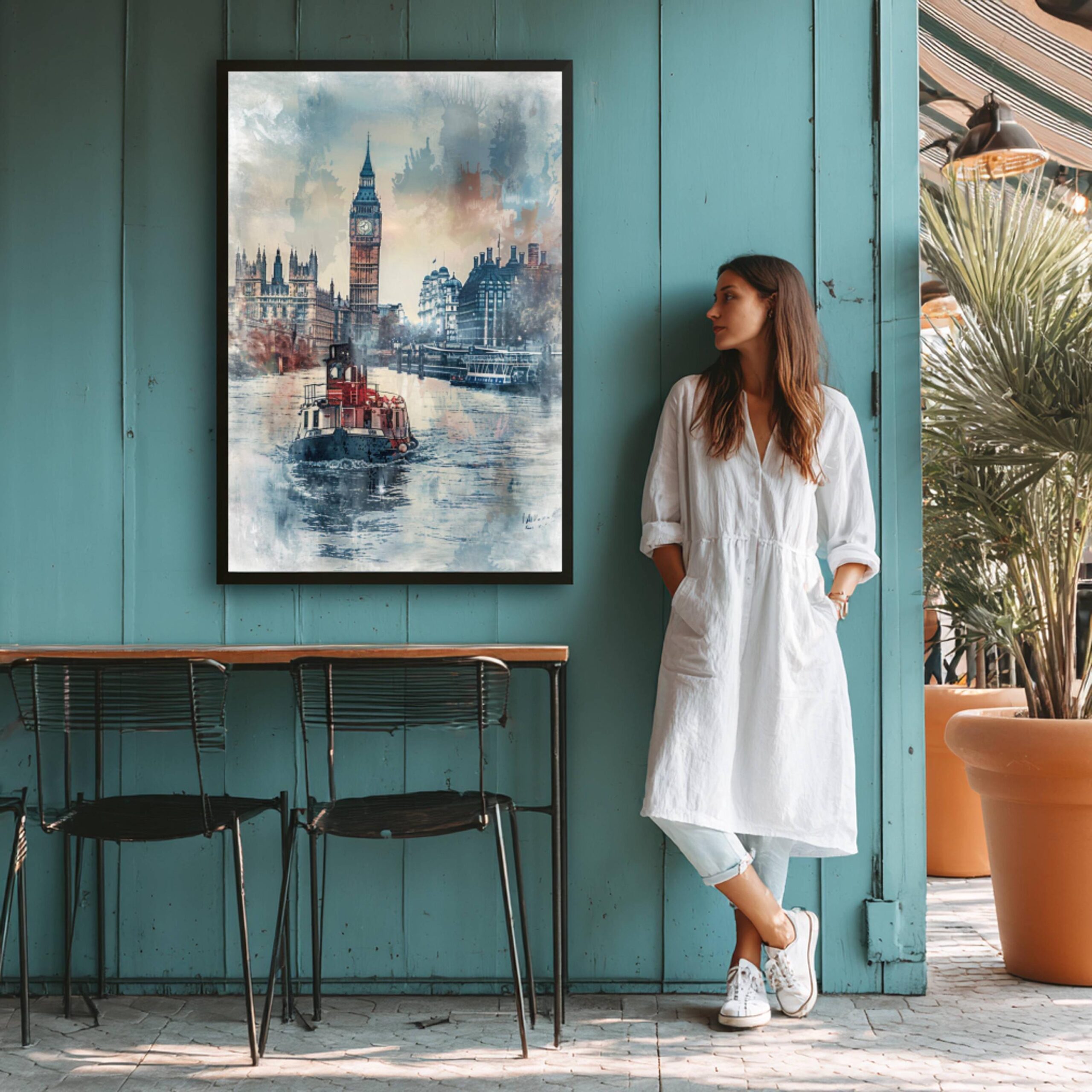 River Thames London England Watercolor: United Kingdom Travel Art Poster - Image 8