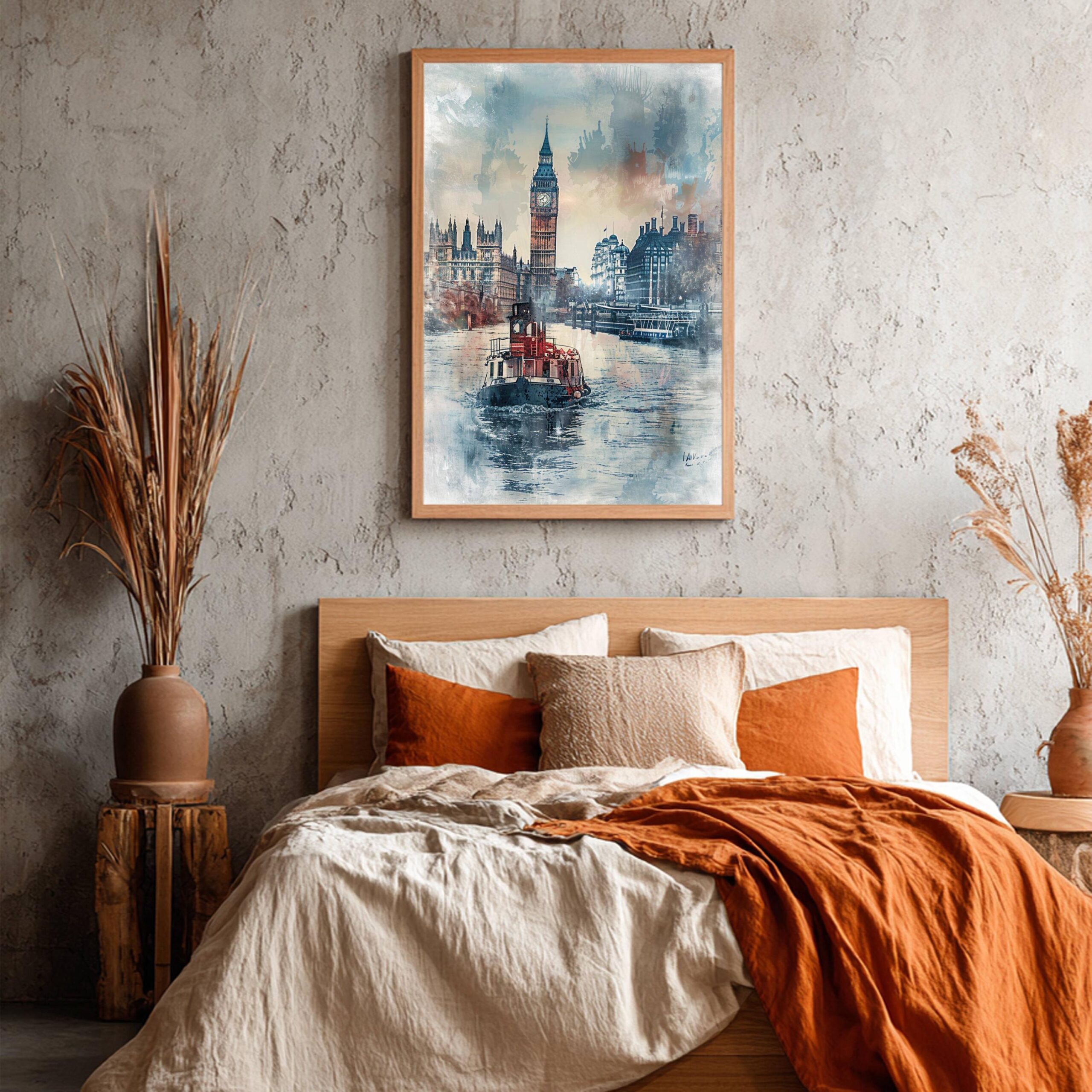 River Thames London England Watercolor: United Kingdom Travel Art Poster - Image 4
