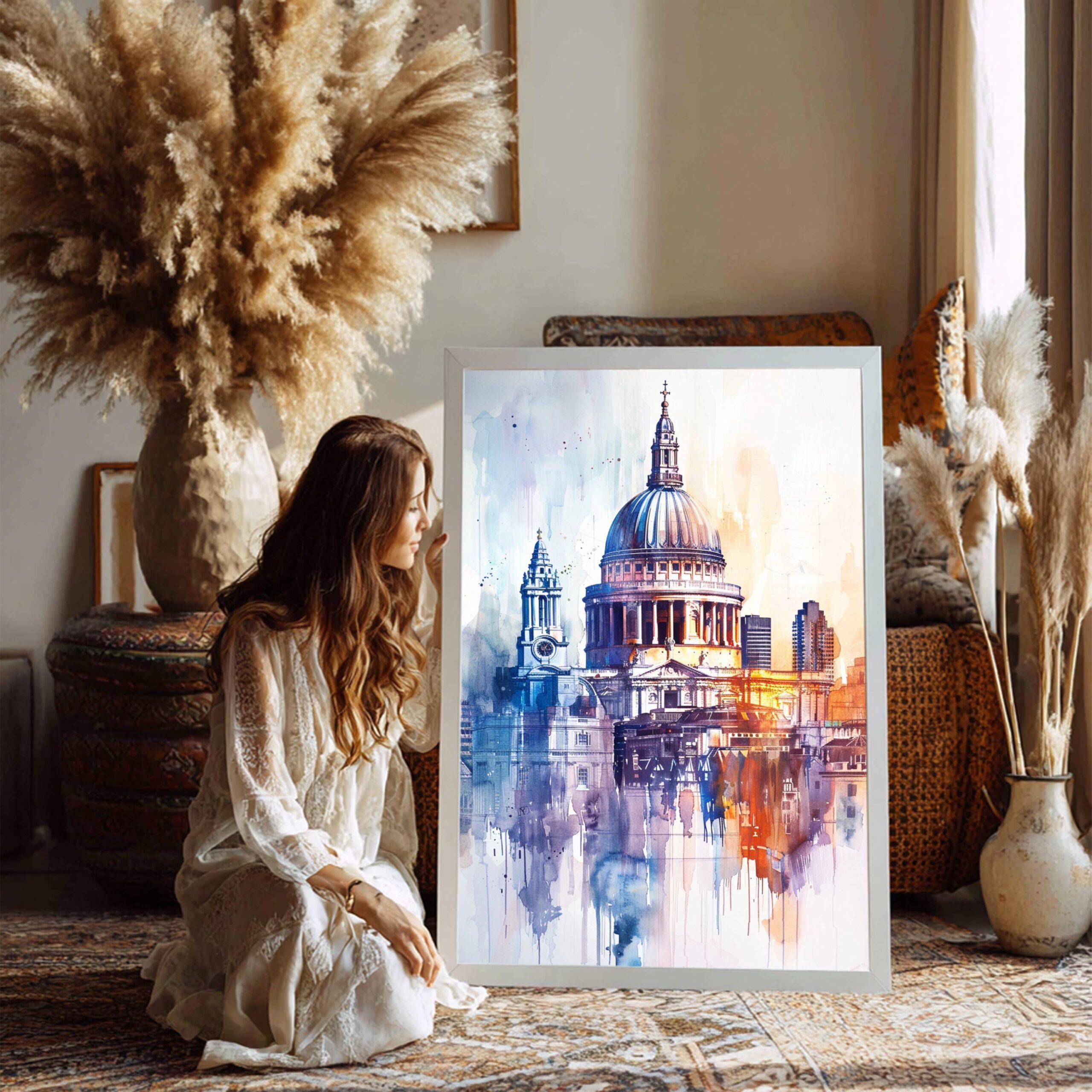 St. Paul's Cathedral London England Watercolor: United Kingdom Travel Art Poster - Image 7