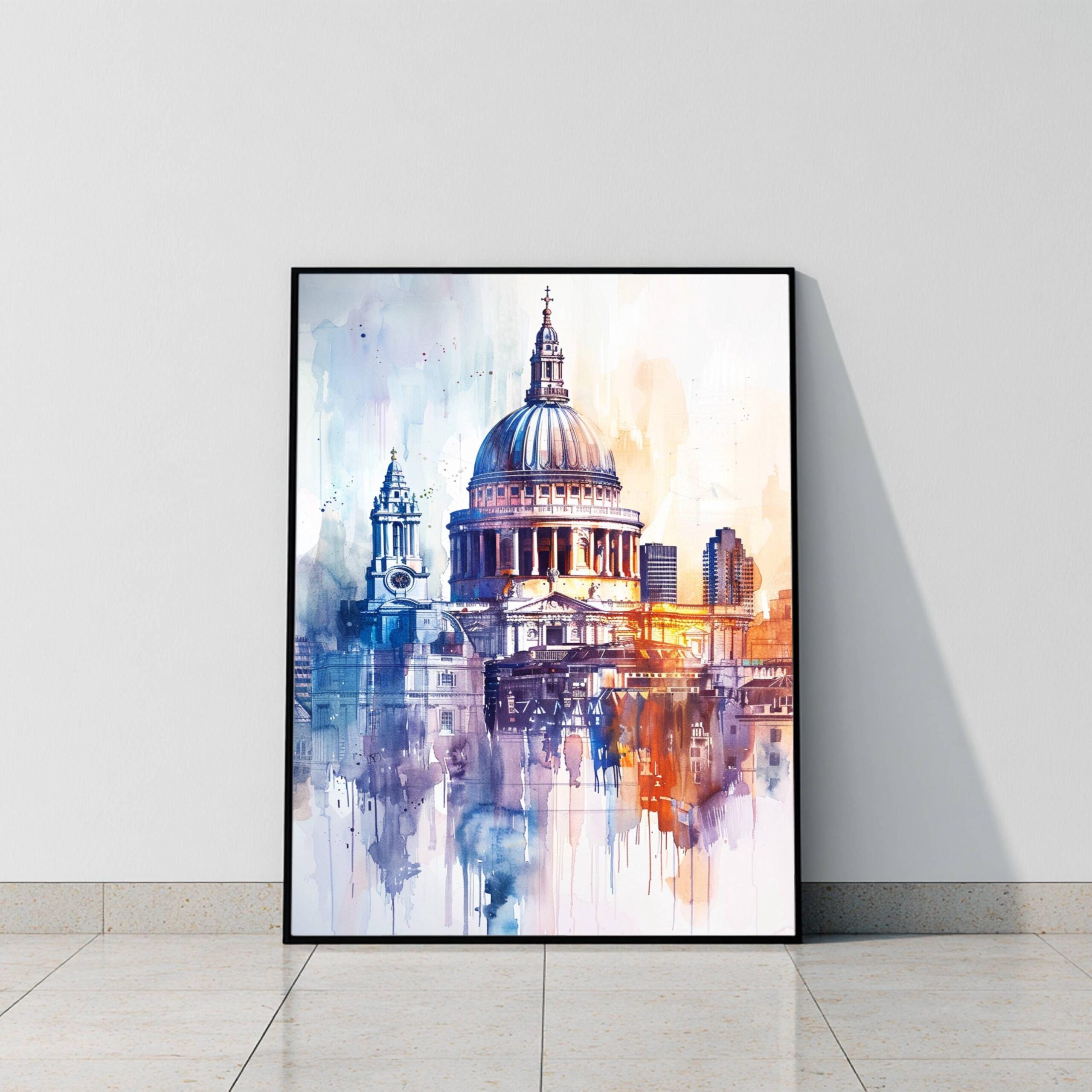St. Paul's Cathedral London England Watercolor: United Kingdom Travel Art Poster - Image 9