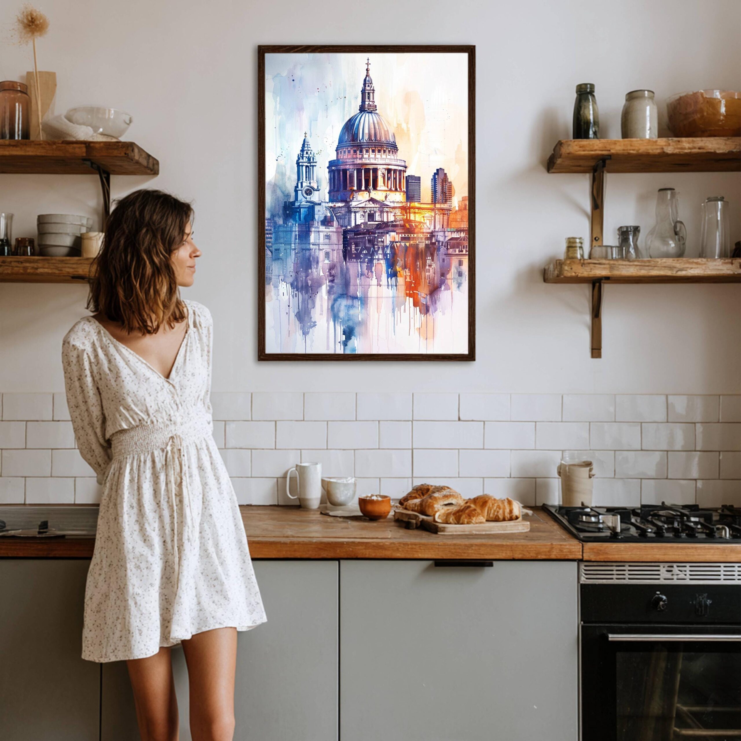 St. Paul's Cathedral London England Watercolor: United Kingdom Travel Art Poster - Image 6