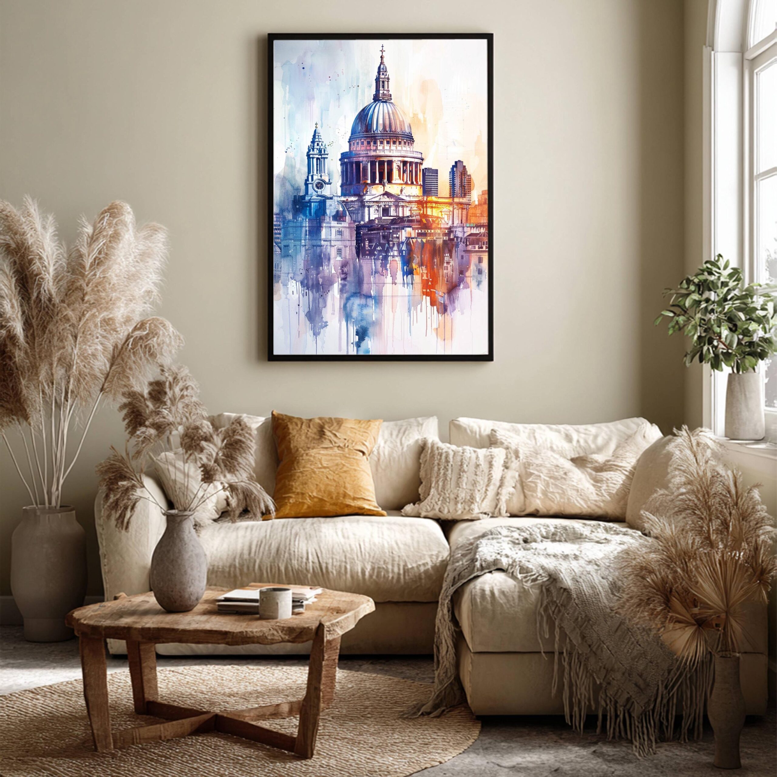 St. Paul's Cathedral London England Watercolor: United Kingdom Travel Art Poster - Image 3