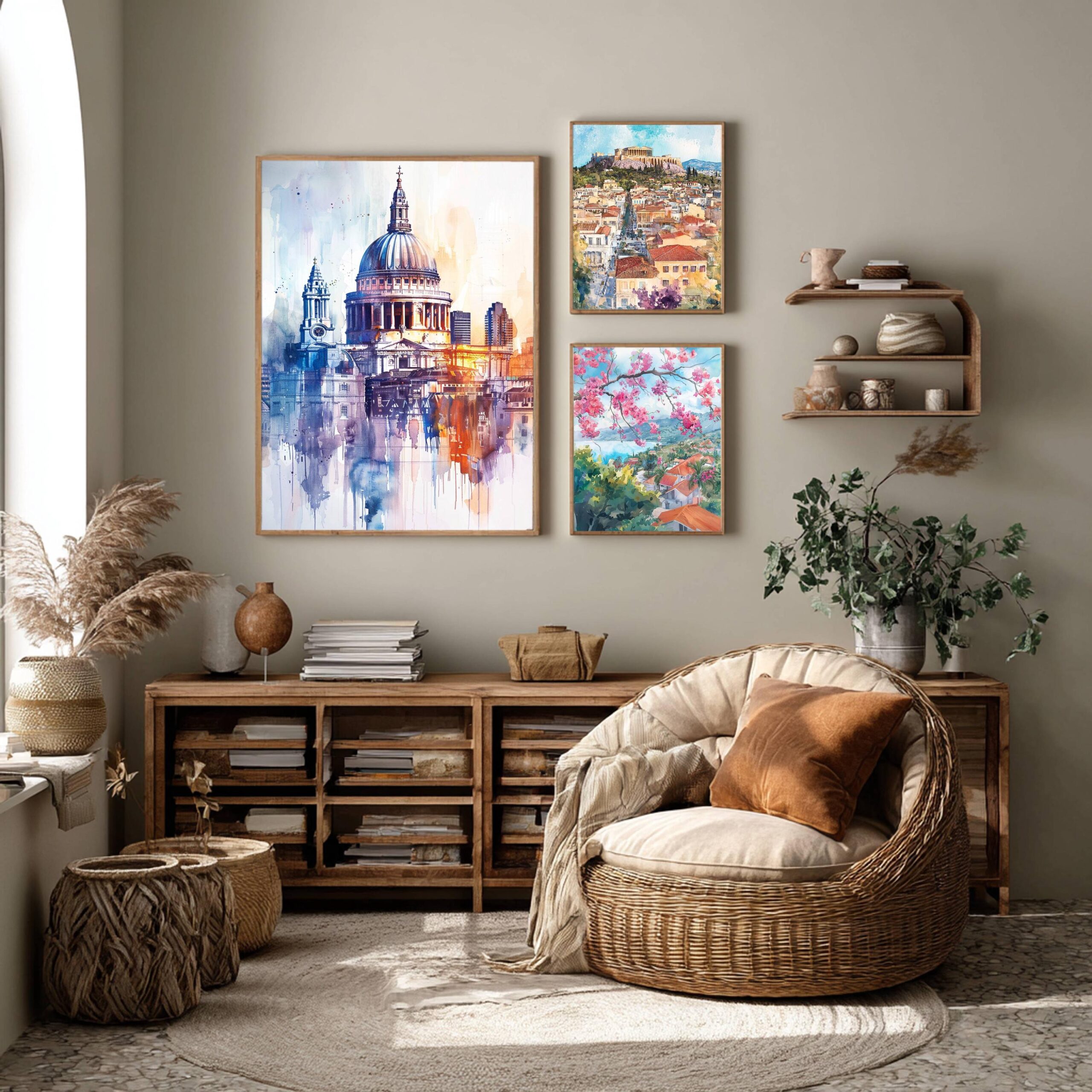 St. Paul's Cathedral London England Watercolor: United Kingdom Travel Art Poster - Image 2