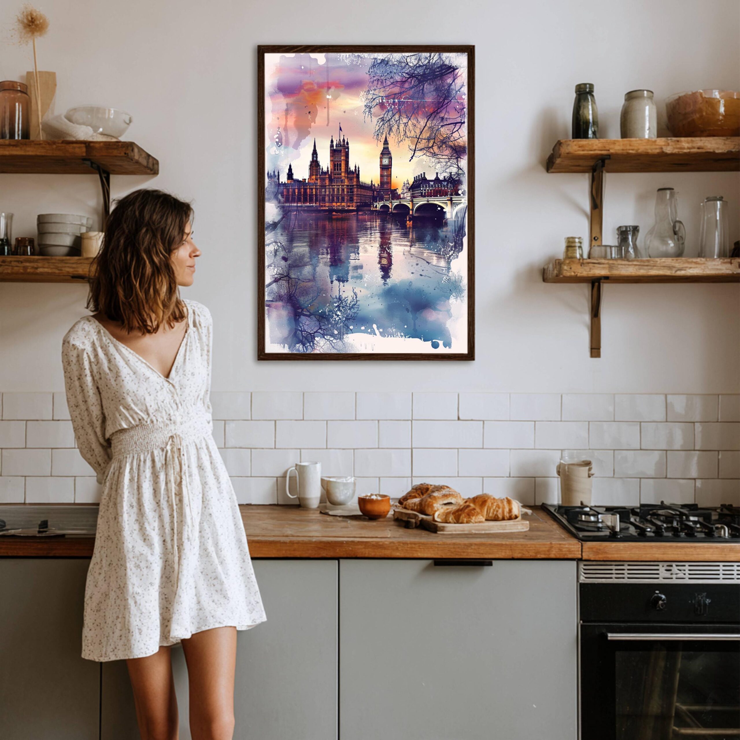 River Thames London England Watercolor: United Kingdom Travel Art Poster - Image 7