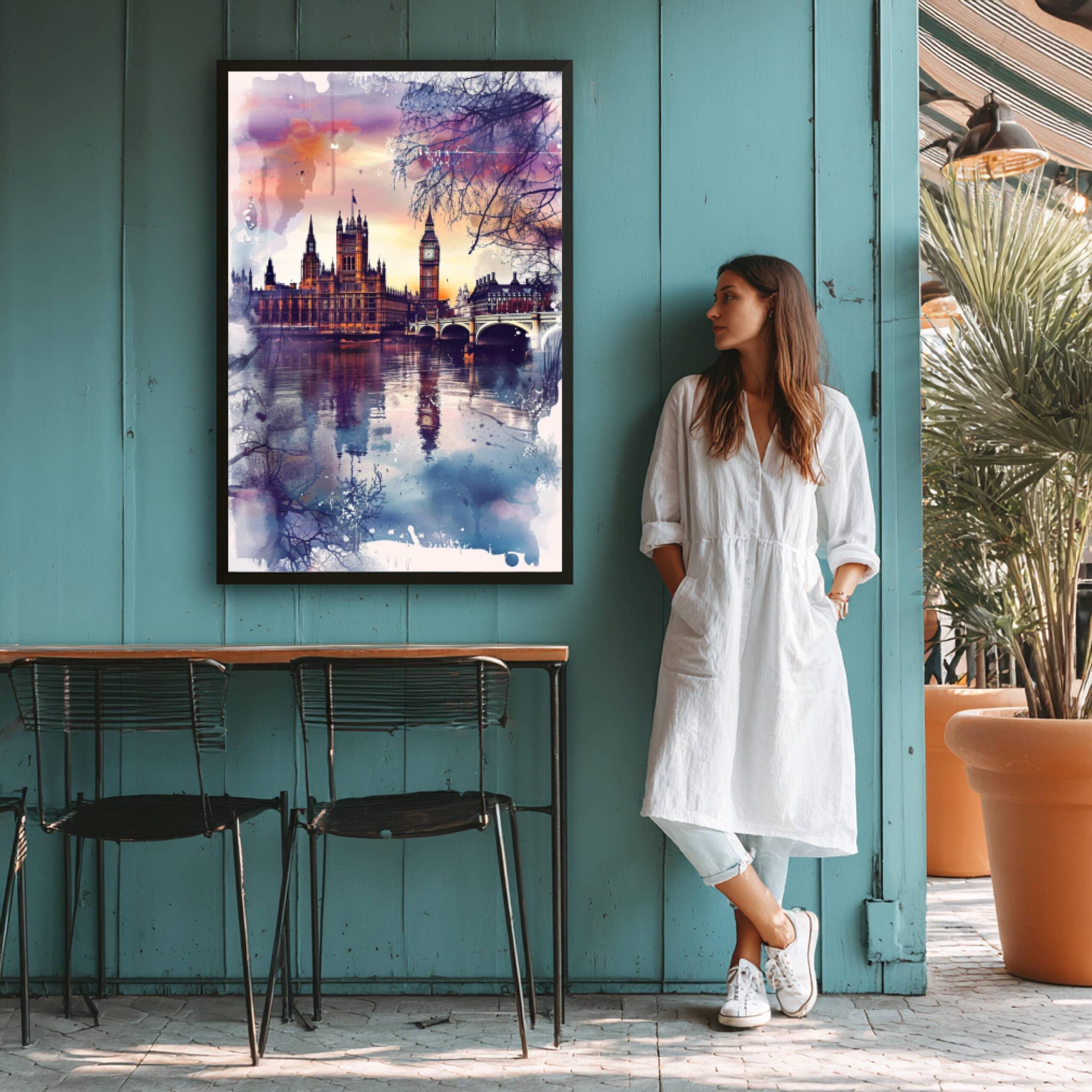 River Thames London England Watercolor: United Kingdom Travel Art Poster - Image 6