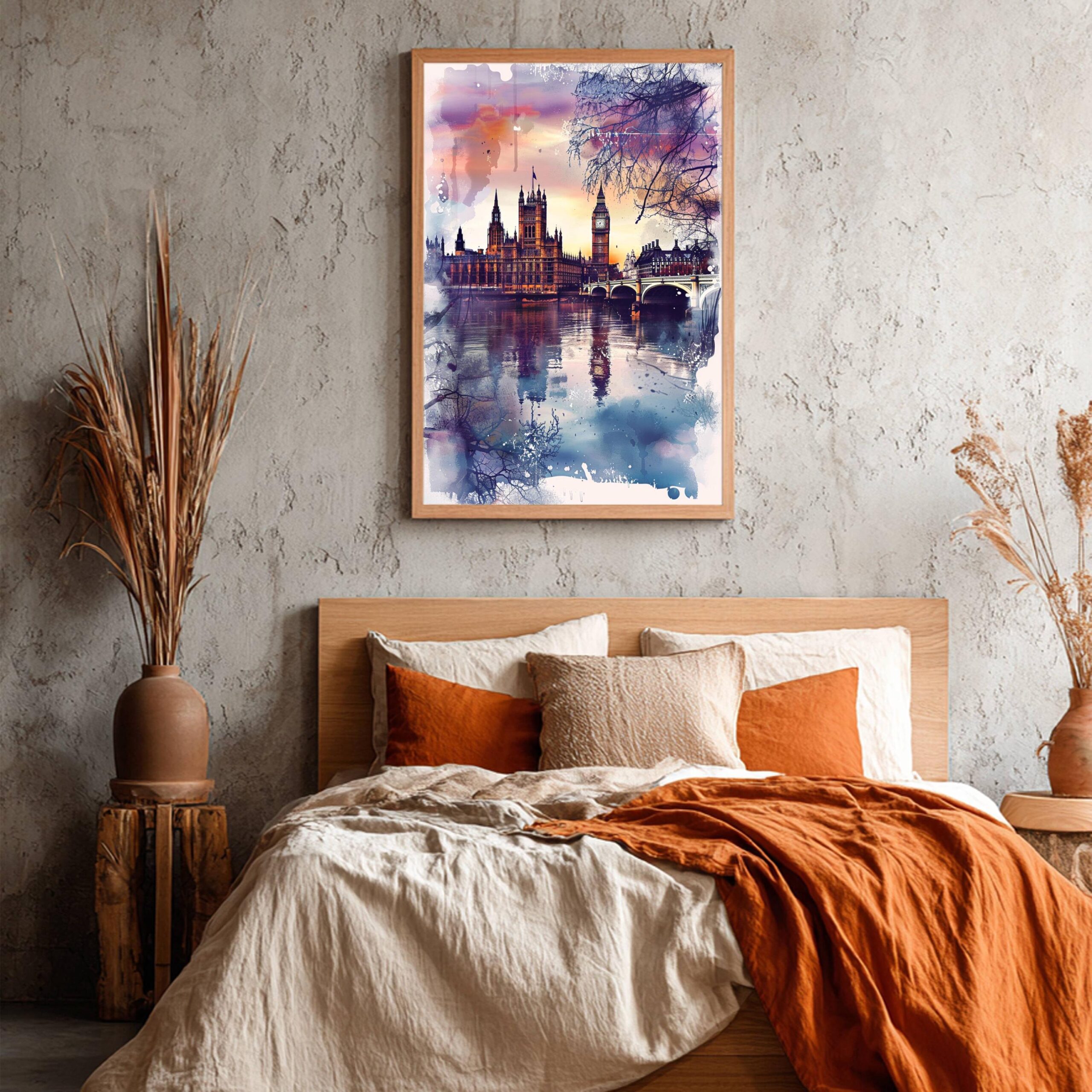 River Thames London England Watercolor: United Kingdom Travel Art Poster - Image 4
