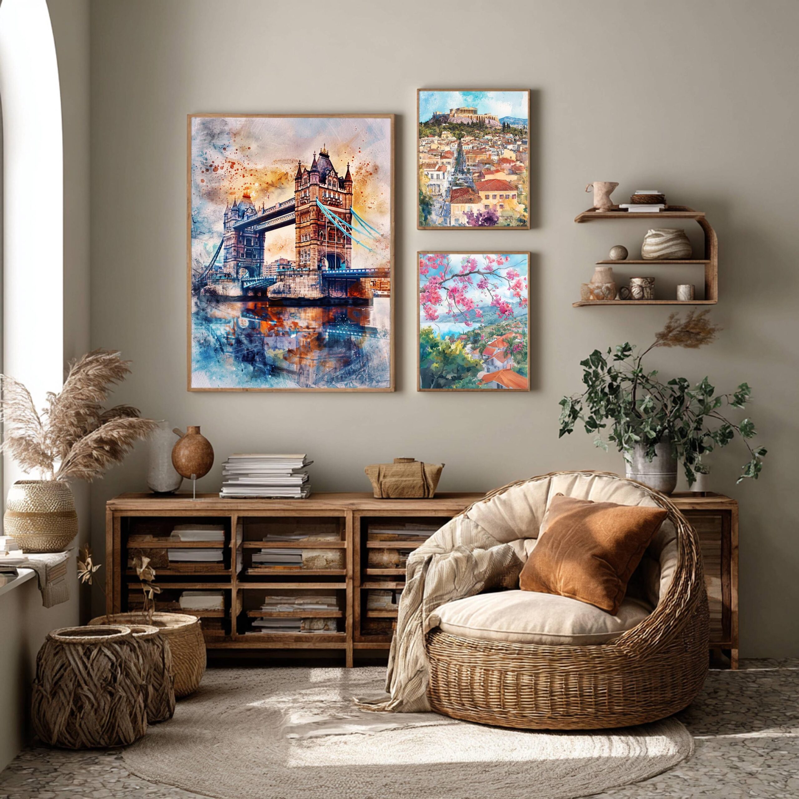 Tower Bridge London England Watercolor: United Kingdom Travel Art Poster - Image 2