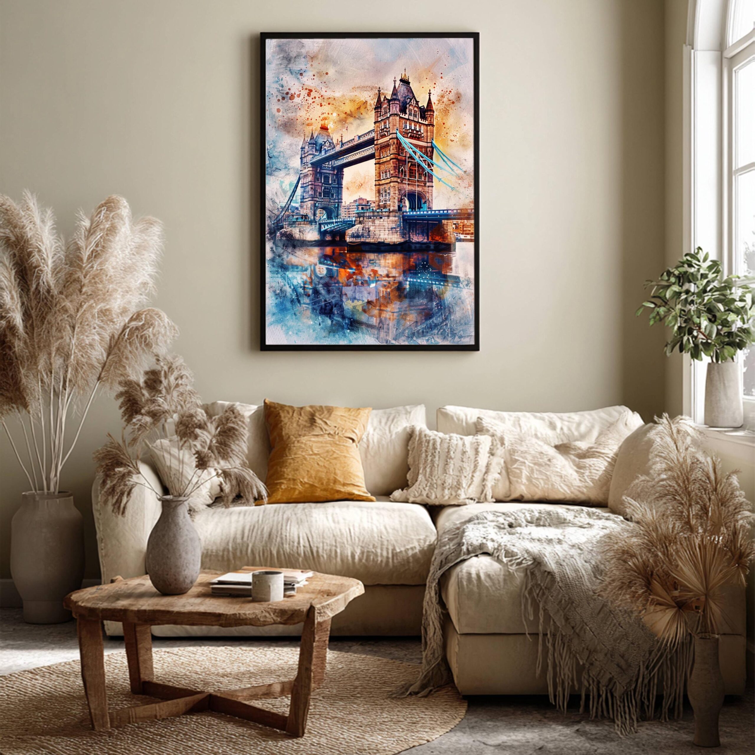Tower Bridge London England Watercolor: United Kingdom Travel Art Poster - Image 3