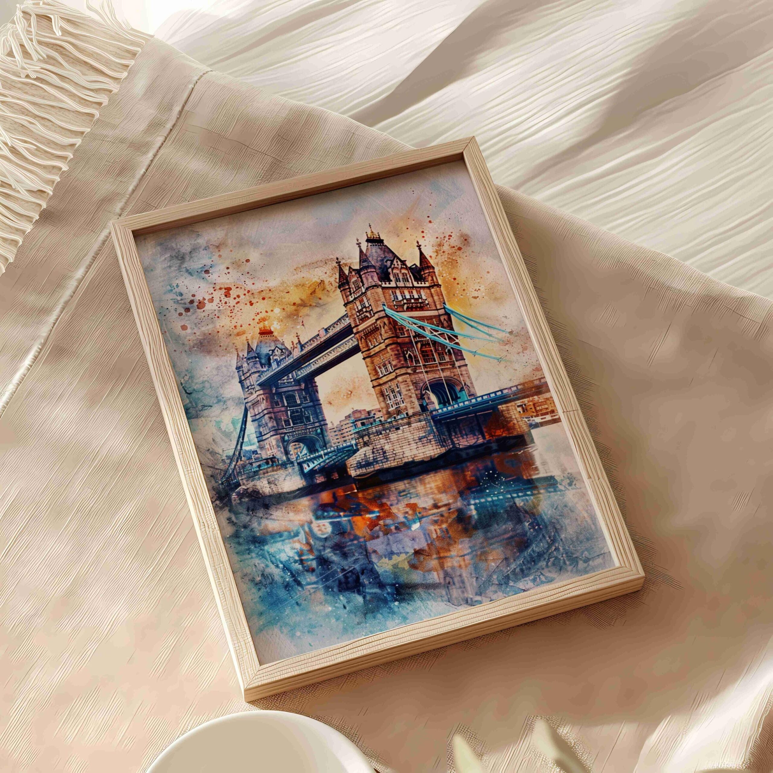 Tower Bridge London England Watercolor: United Kingdom Travel Art Poster - Image 5
