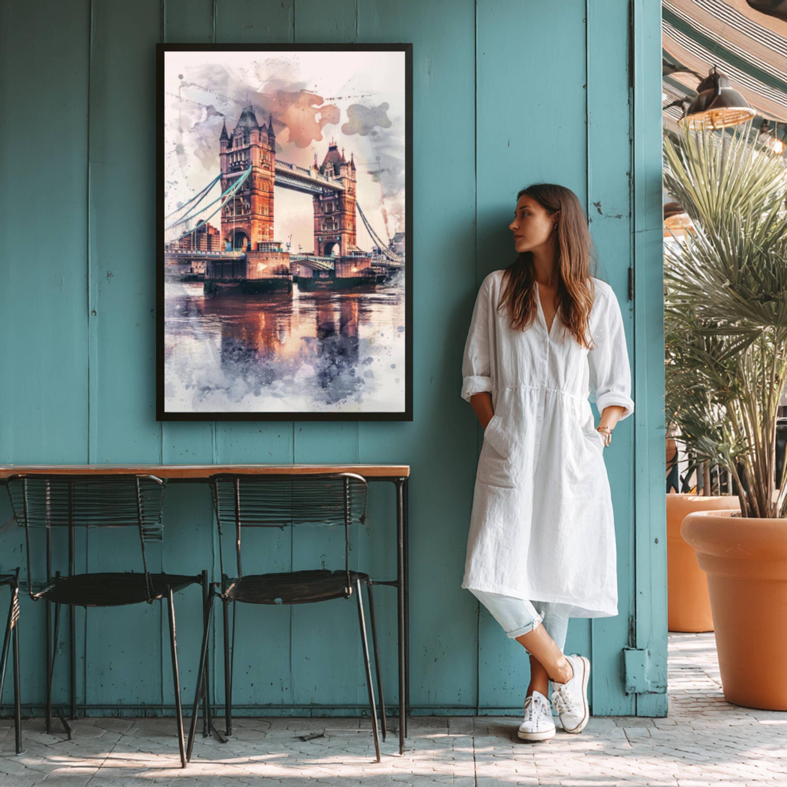 Tower Bridge London England Watercolor: United Kingdom Travel Art Poster - Image 6