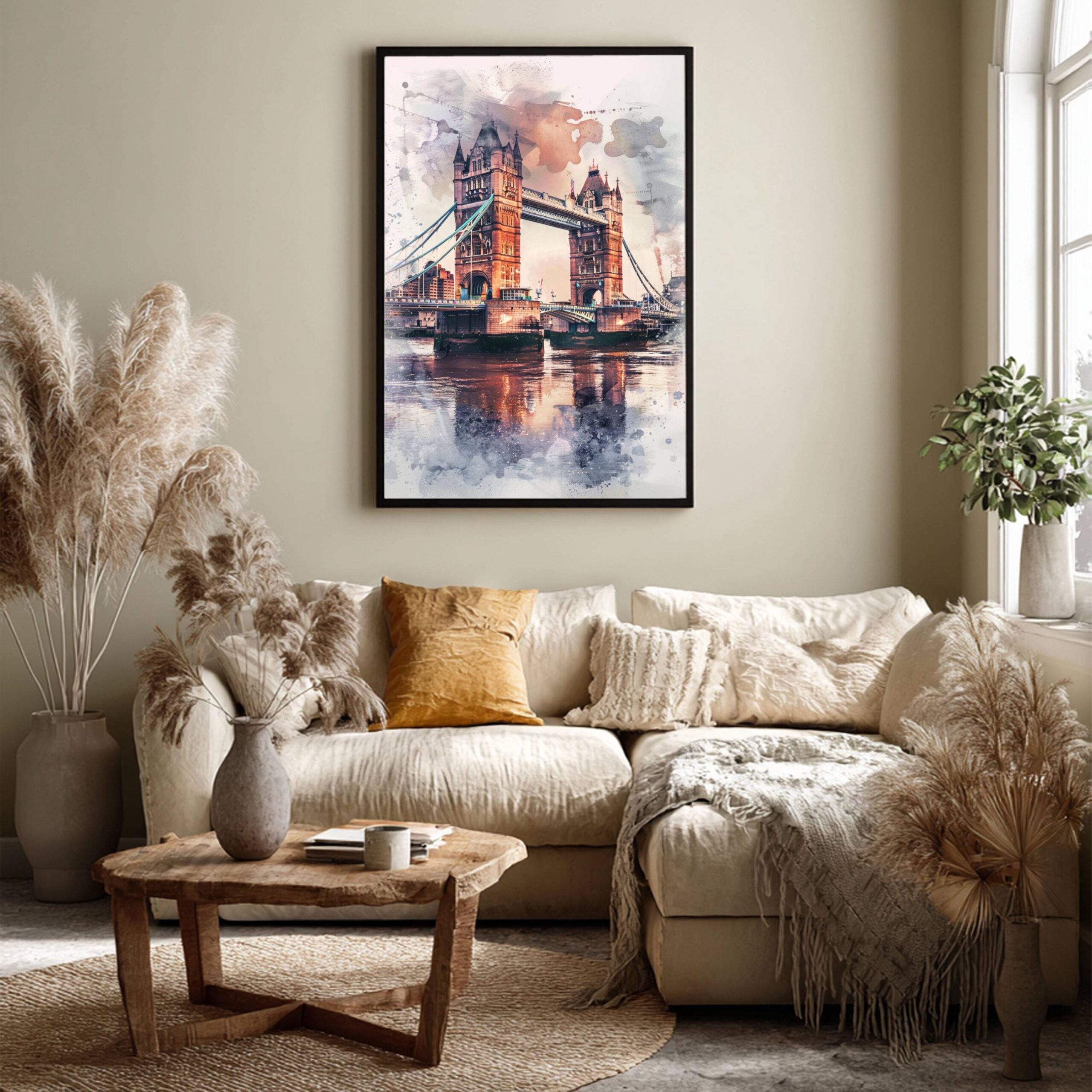 Tower Bridge London England Watercolor: United Kingdom Travel Art Poster - Image 3