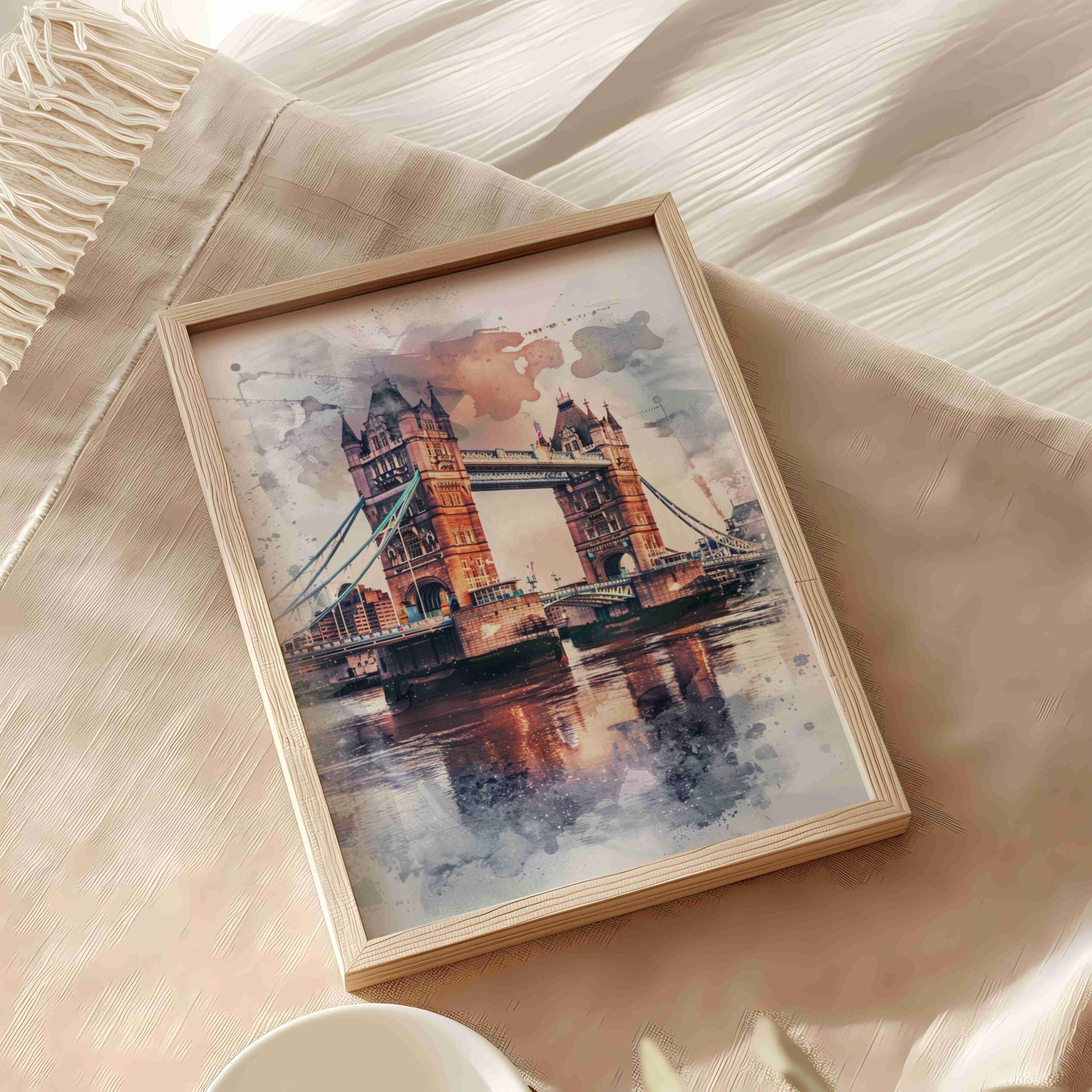 Tower Bridge London England Watercolor: United Kingdom Travel Art Poster - Image 5