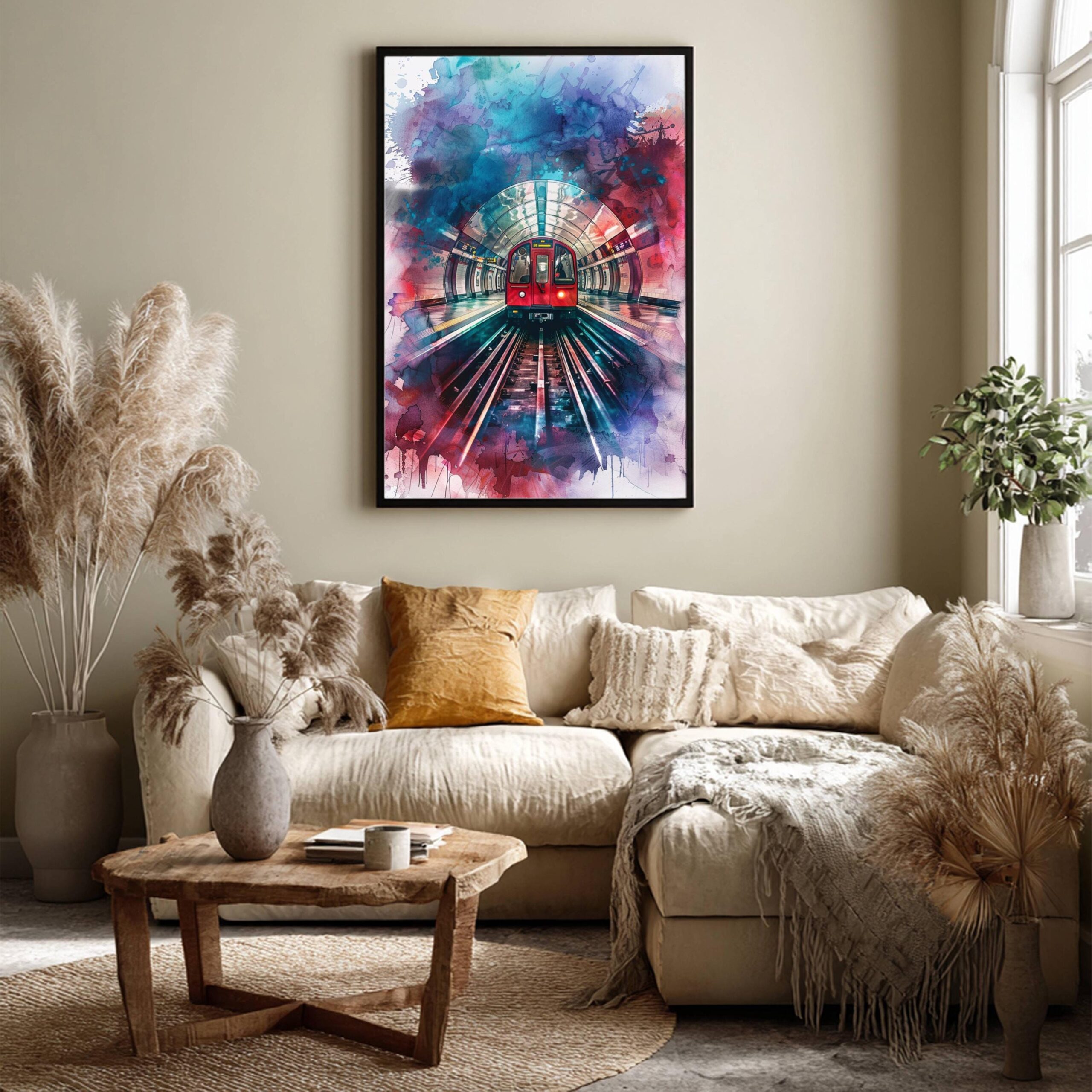 London Underground England Watercolor: United Kingdom Travel Art Poster - Image 3