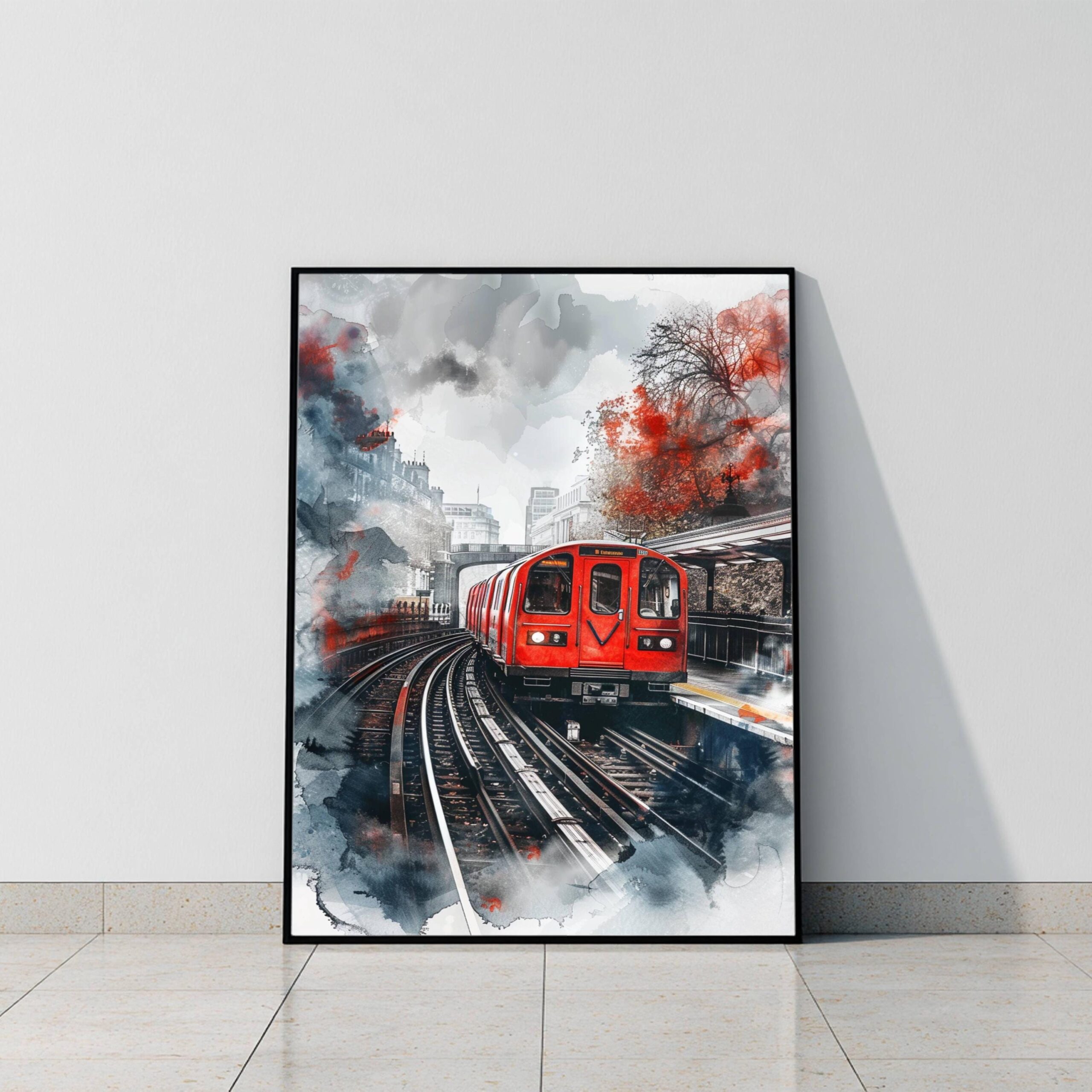 London Underground England Watercolor: United Kingdom Travel Art Poster - Image 9