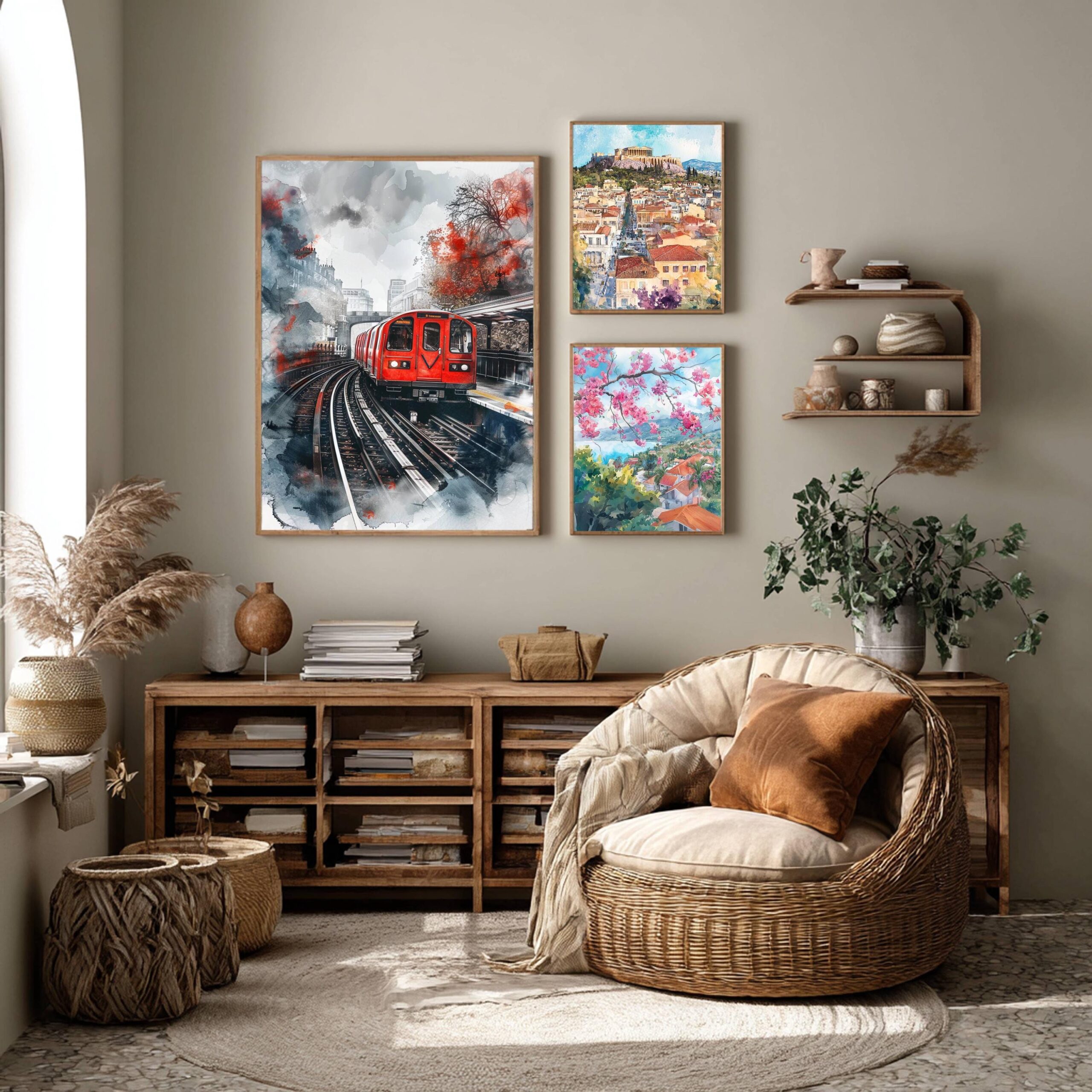London Underground England Watercolor: United Kingdom Travel Art Poster - Image 2