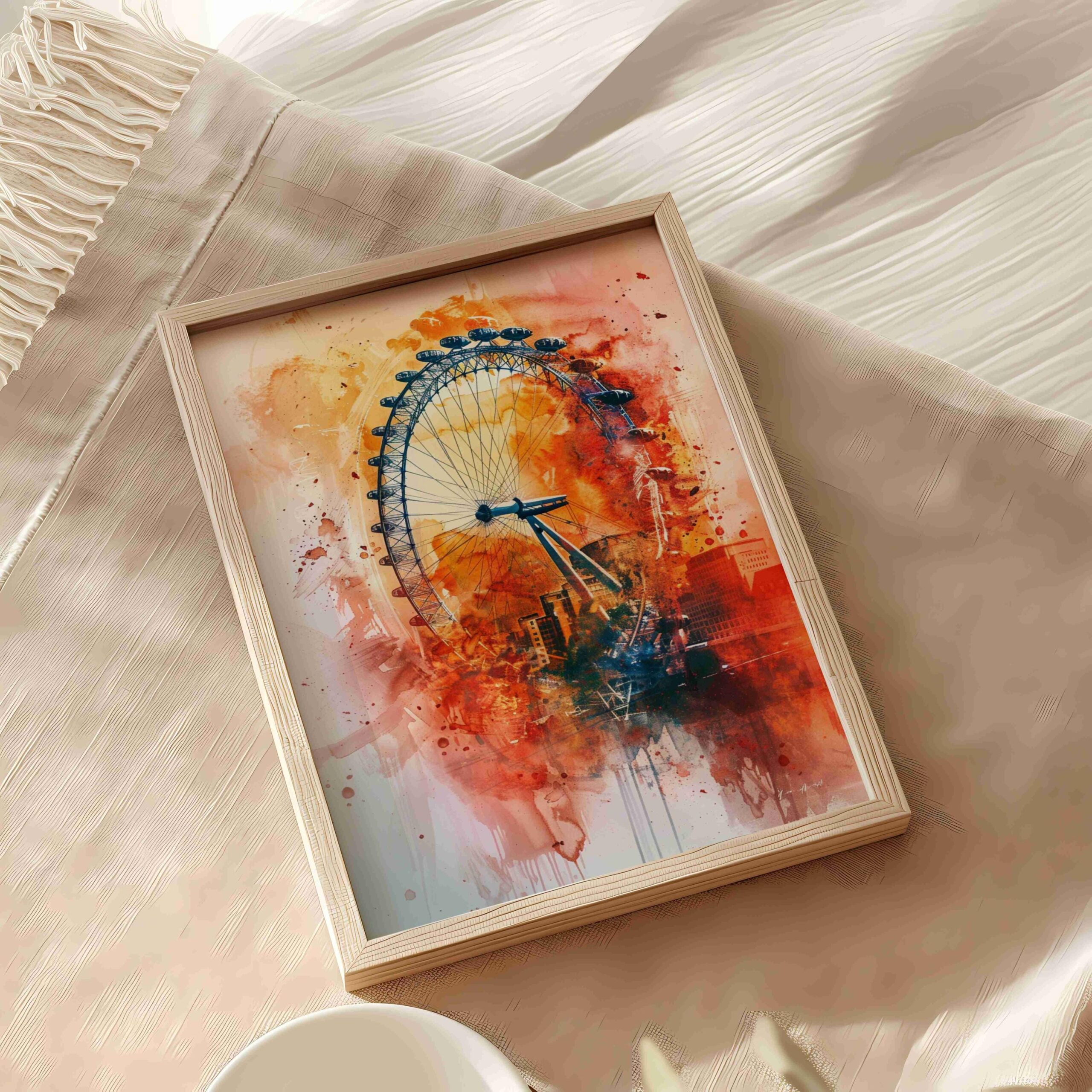 London Eye England Watercolor: United Kingdom Travel Art Poster - Image 5