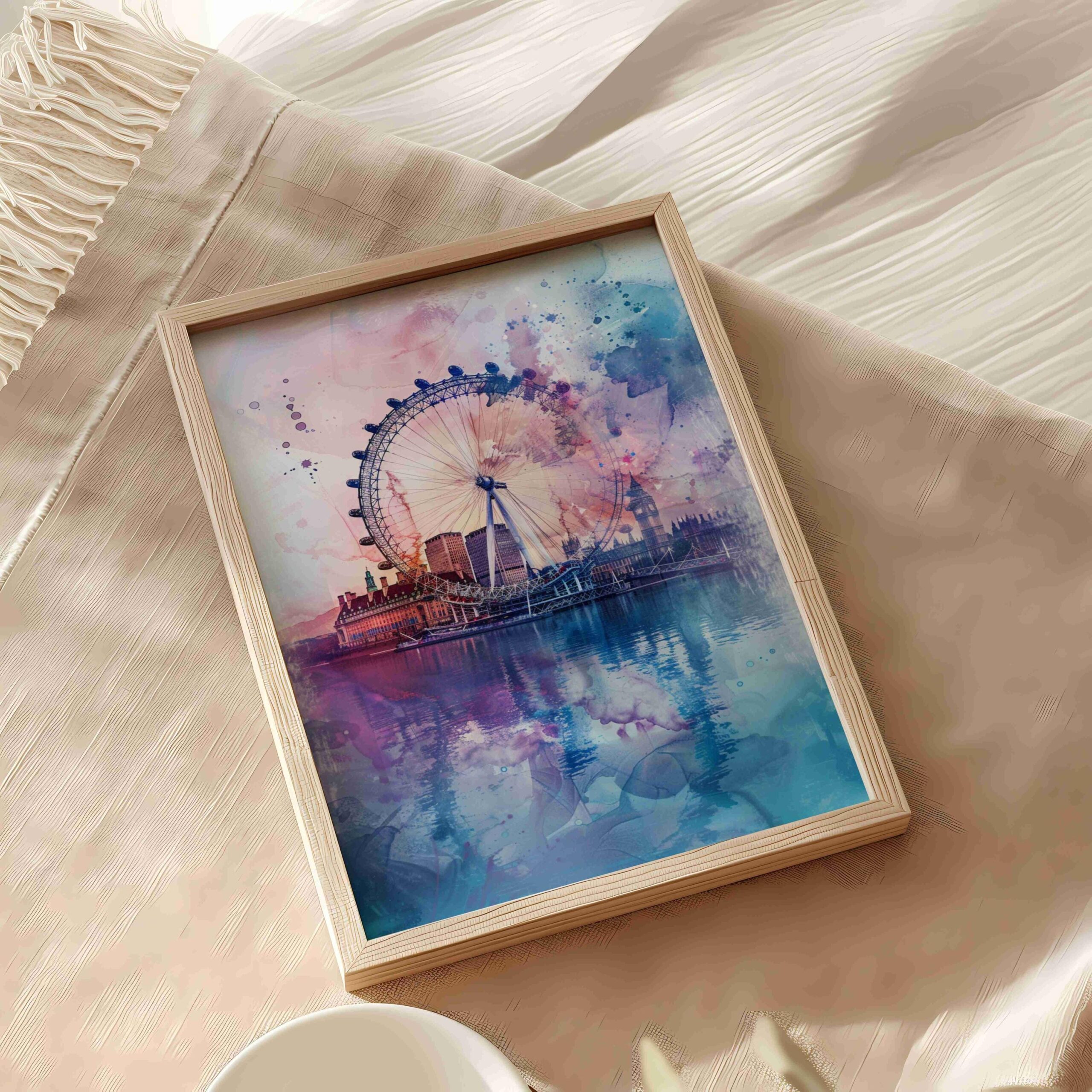 London Eye England Watercolor: United Kingdom Travel Art Poster - Image 5