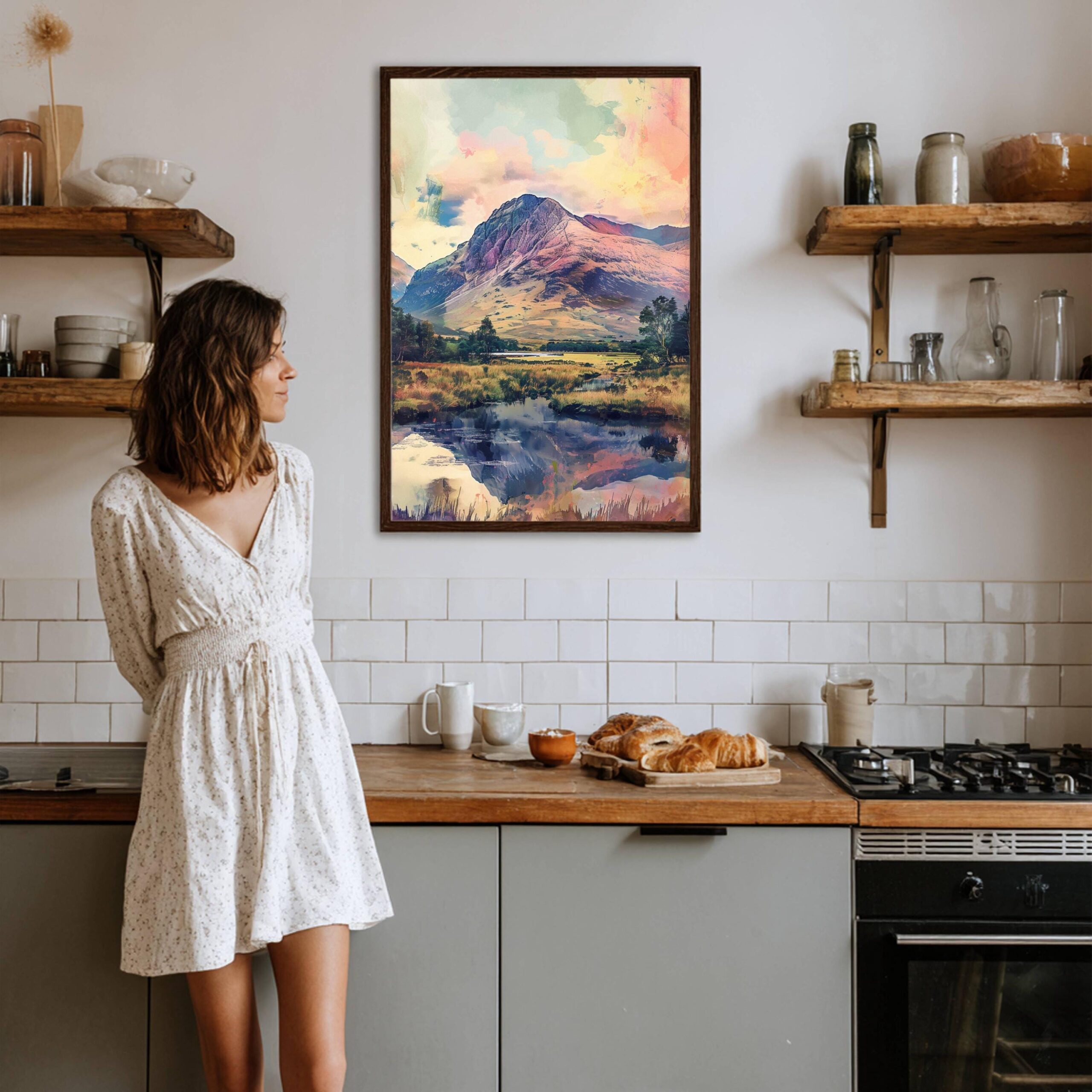 Ben Nevis Scotland Watercolor: Scotland Travel Art Poster - Image 4