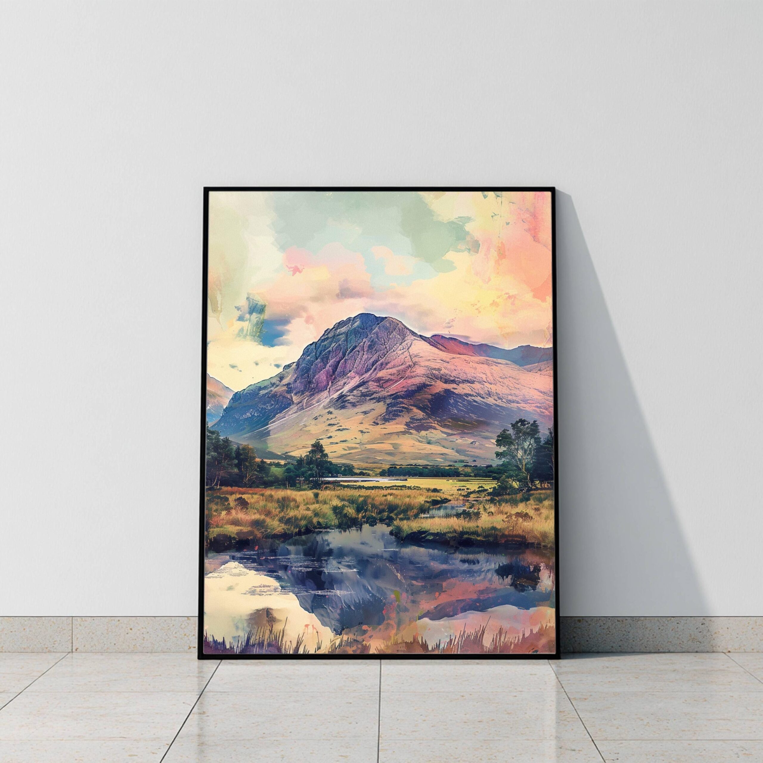 Ben Nevis Scotland Watercolor: Scotland Travel Art Poster - Image 6