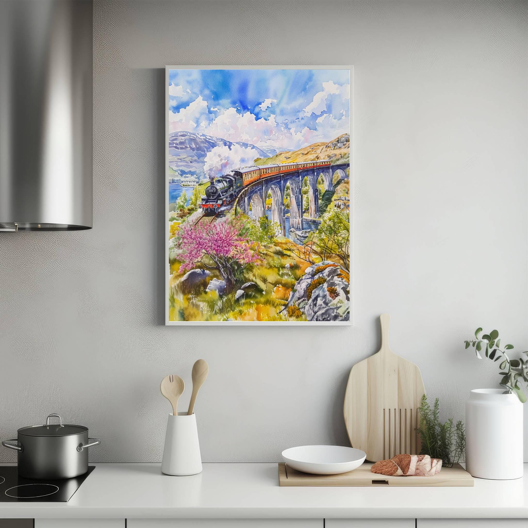 Glenfinnan Viaduct Scotland Watercolor Print: Scotland Travel Art Poster - Image 5