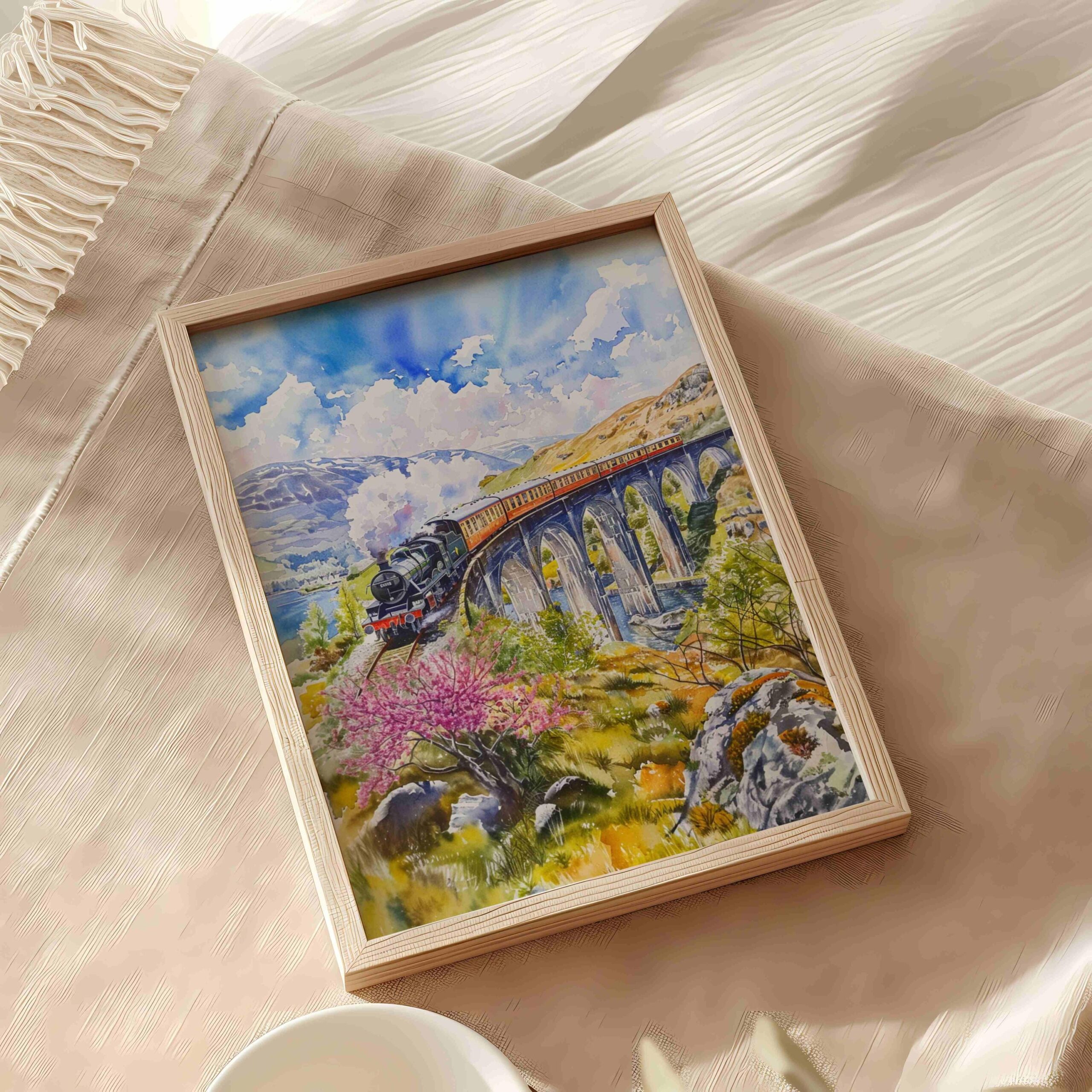 Glenfinnan Viaduct Scotland Watercolor Print: Scotland Travel Art Poster - Image 6