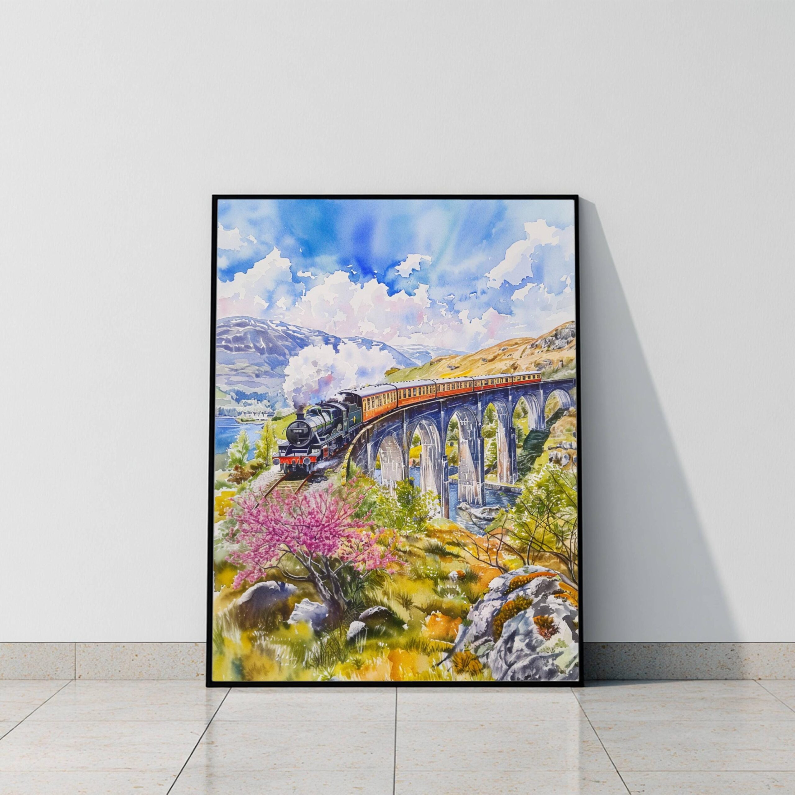 Glenfinnan Viaduct Scotland Watercolor Print: Scotland Travel Art Poster - Image 10
