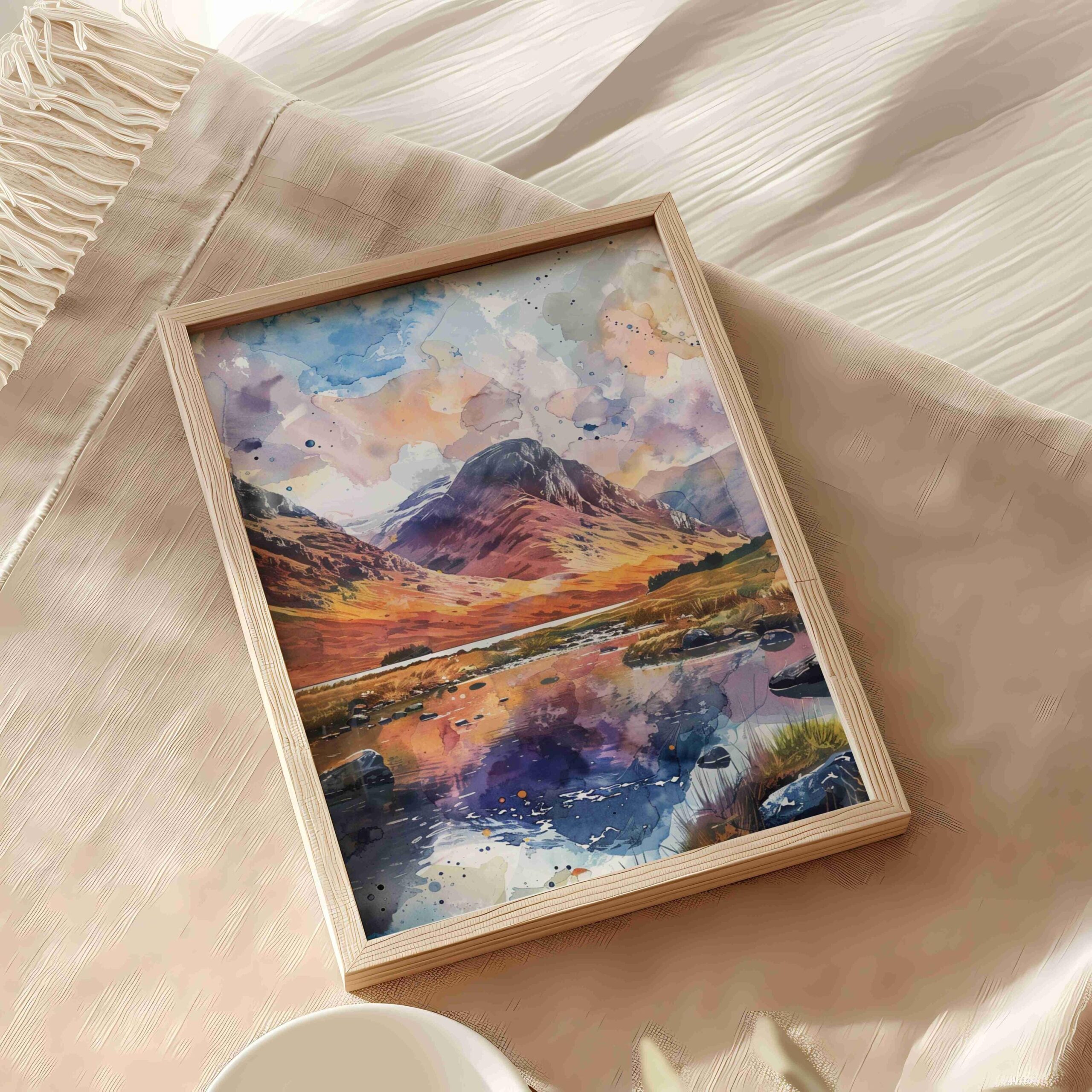 Pass of Glencoe Scotland United Kingdom Watercolor: Scotland Travel Art Poster - Image 5