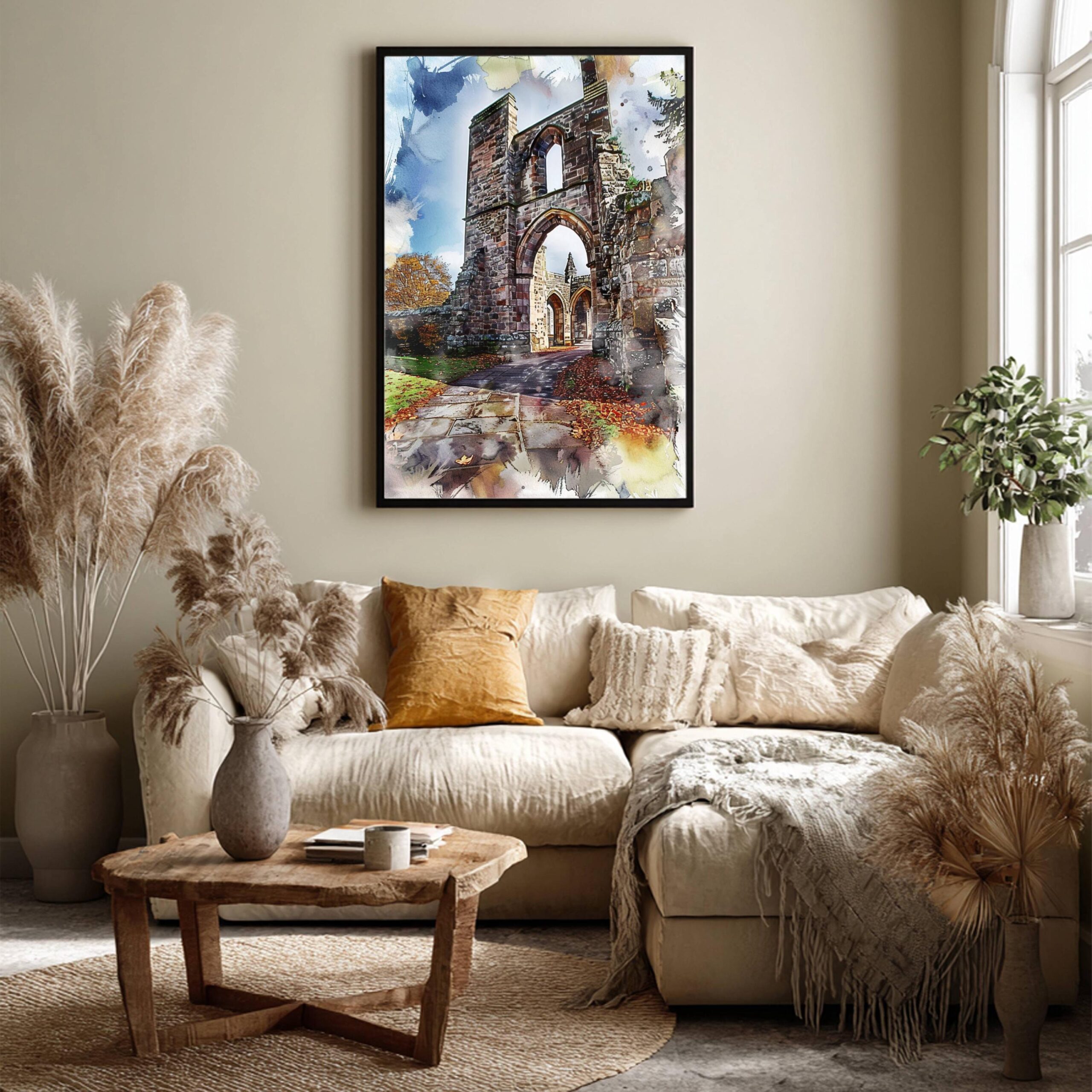 St Andrew's Cathedral Scotland United Kingdom Watercolor: Scotland Travel Art Poster - Image 3