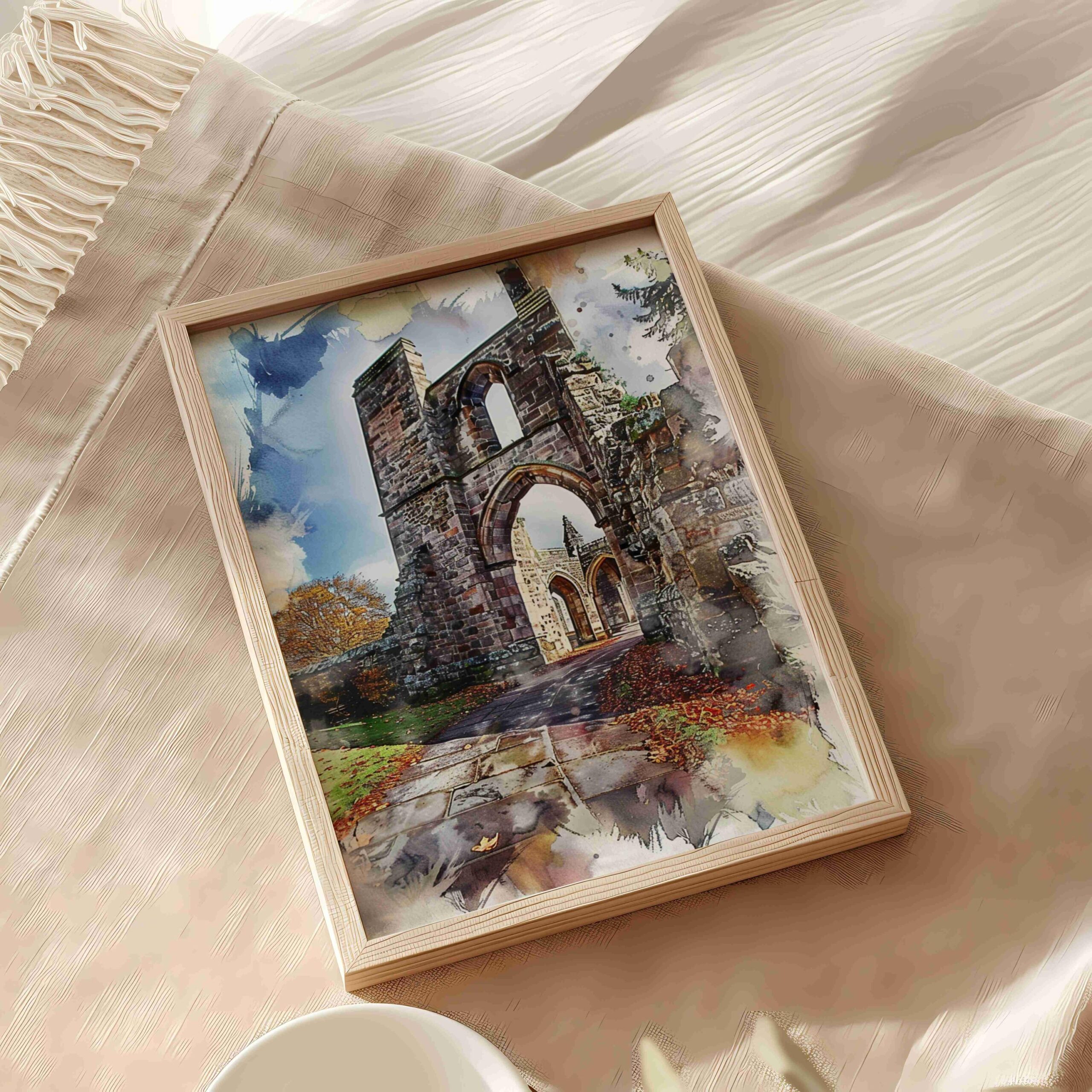 St Andrew's Cathedral Scotland United Kingdom Watercolor: Scotland Travel Art Poster - Image 5
