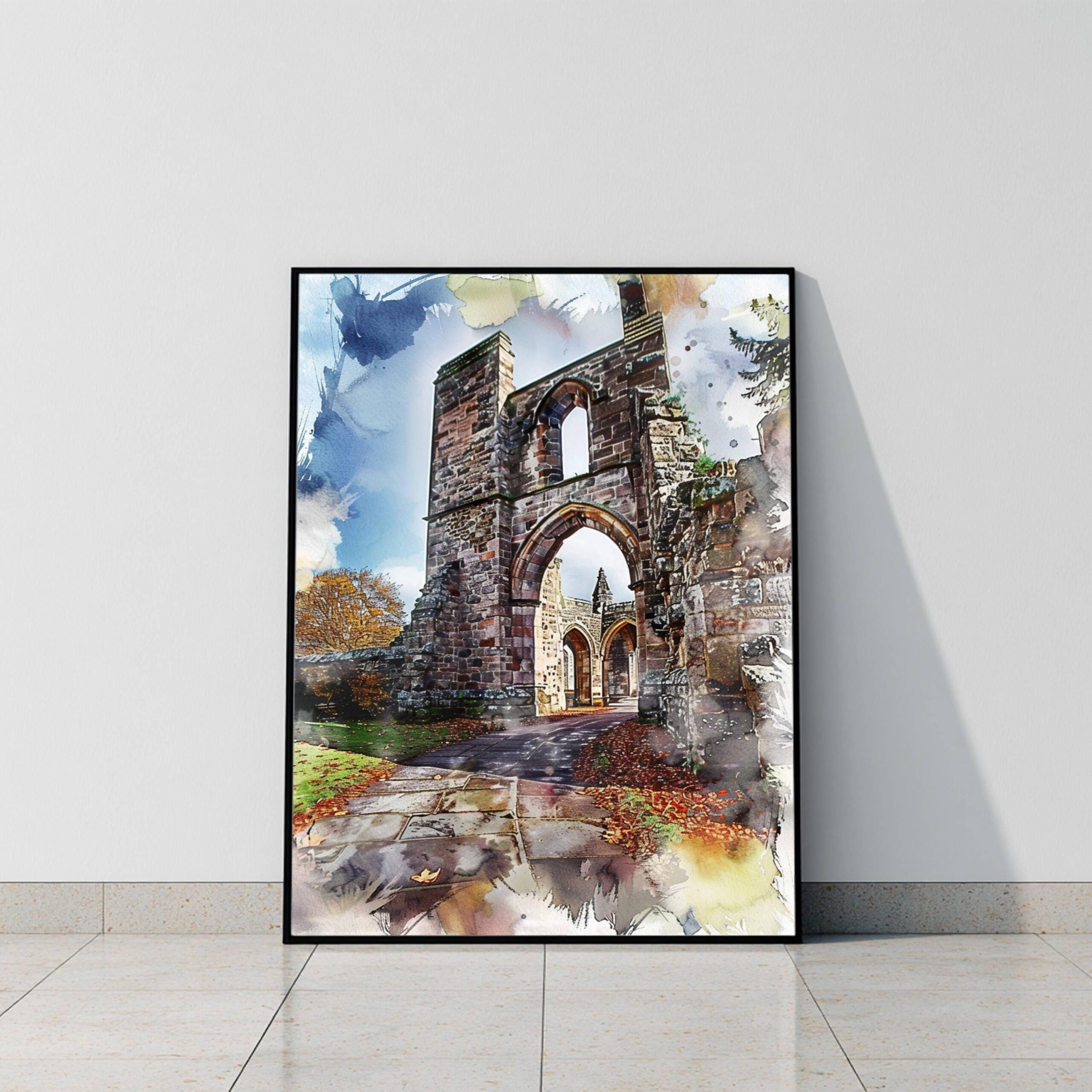 St Andrew's Cathedral Scotland United Kingdom Watercolor: Scotland Travel Art Poster - Image 9