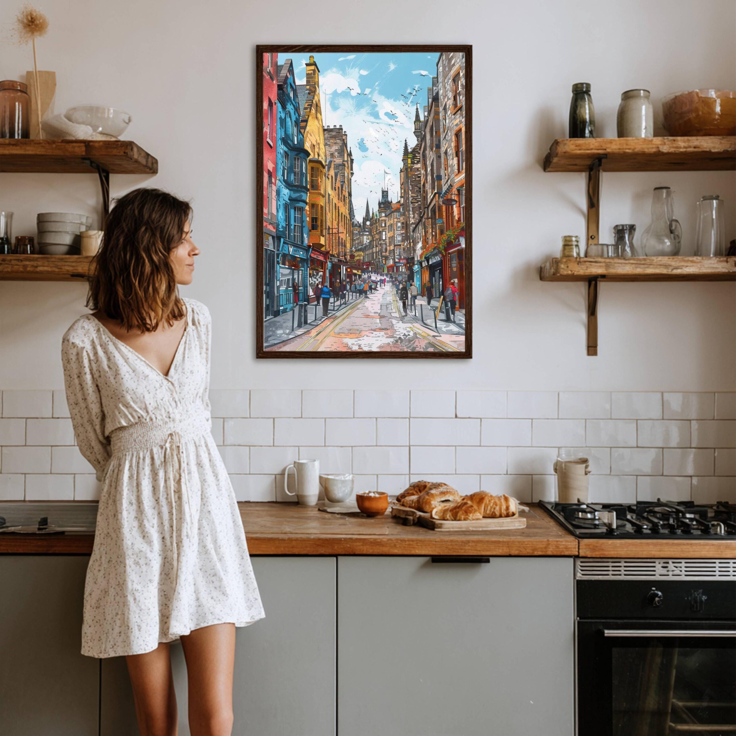 Princess Street Edinburgh Scotland United Kingdom Watercolor: Scotland Travel Art Poster - Image 6