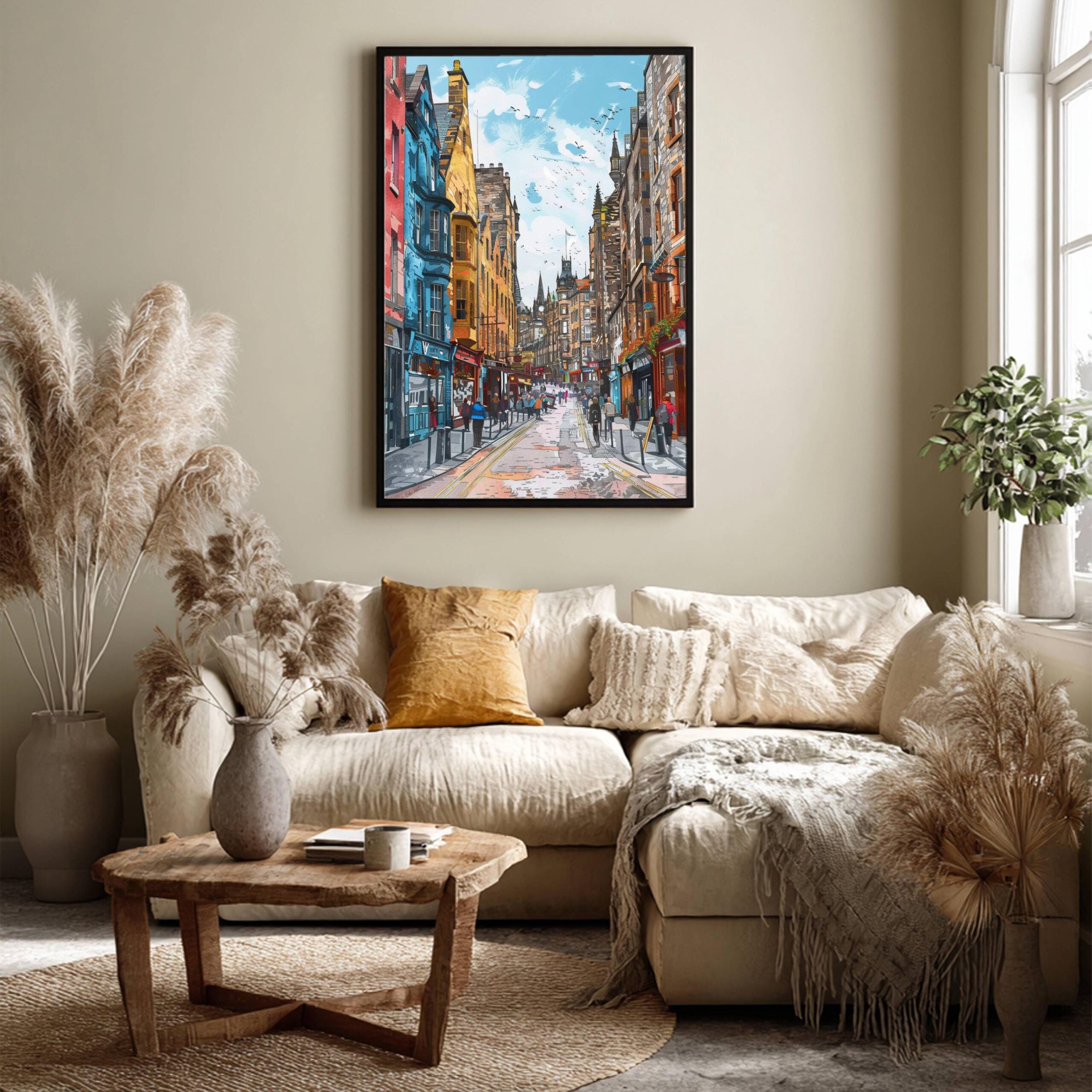 Princess Street Edinburgh Scotland United Kingdom Watercolor: Scotland Travel Art Poster - Image 3