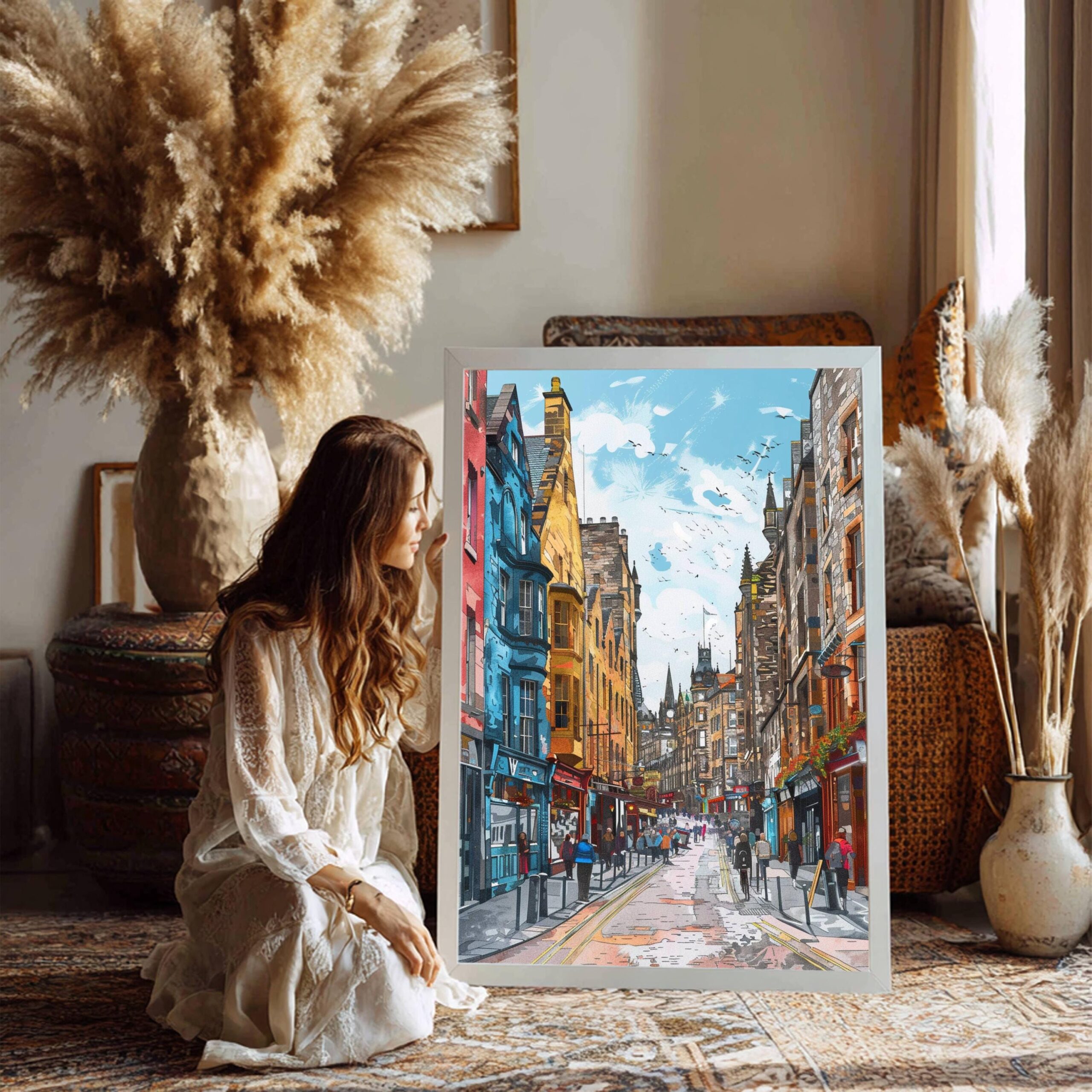 Princess Street Edinburgh Scotland United Kingdom Watercolor: Scotland Travel Art Poster - Image 7