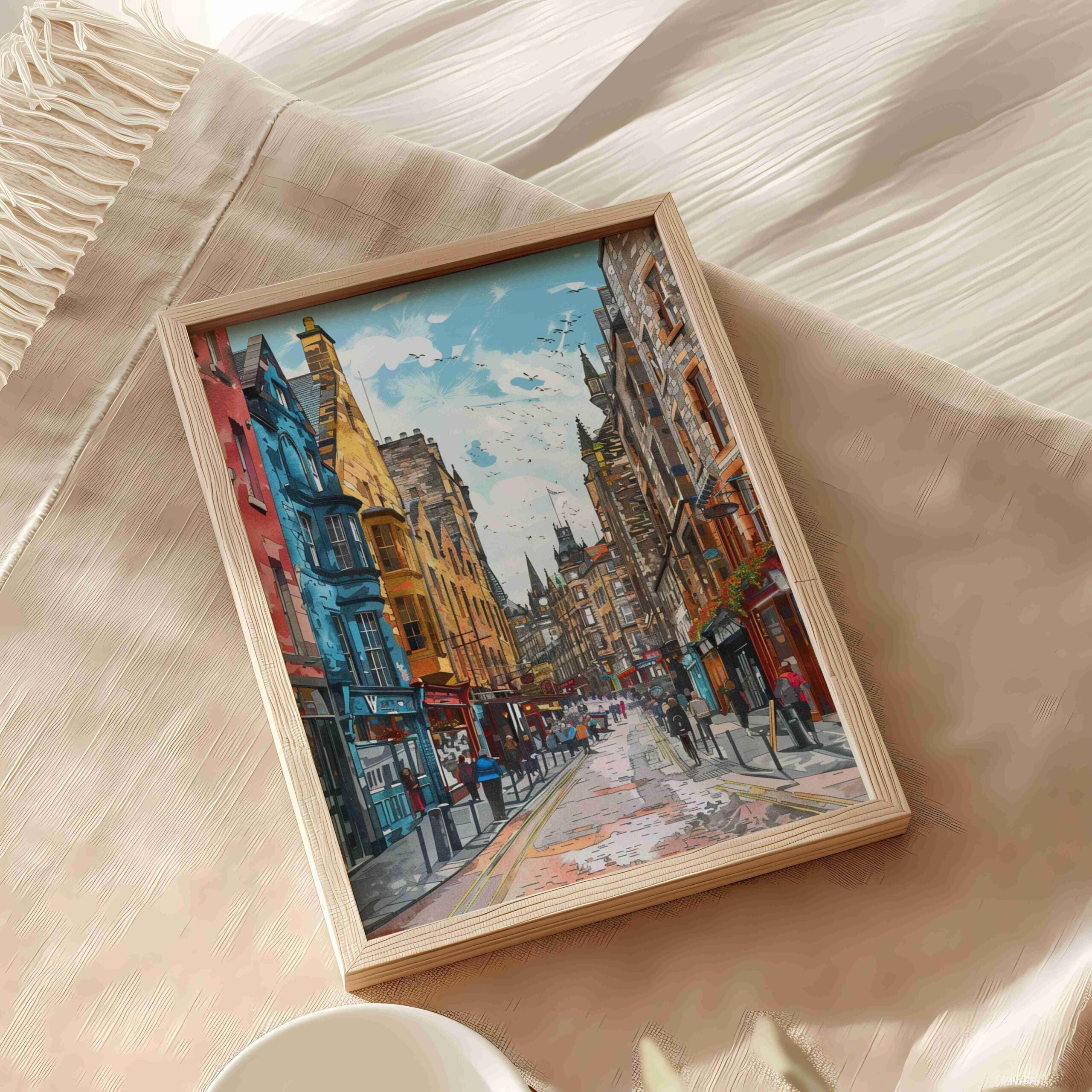 Princess Street Edinburgh Scotland United Kingdom Watercolor: Scotland Travel Art Poster - Image 5