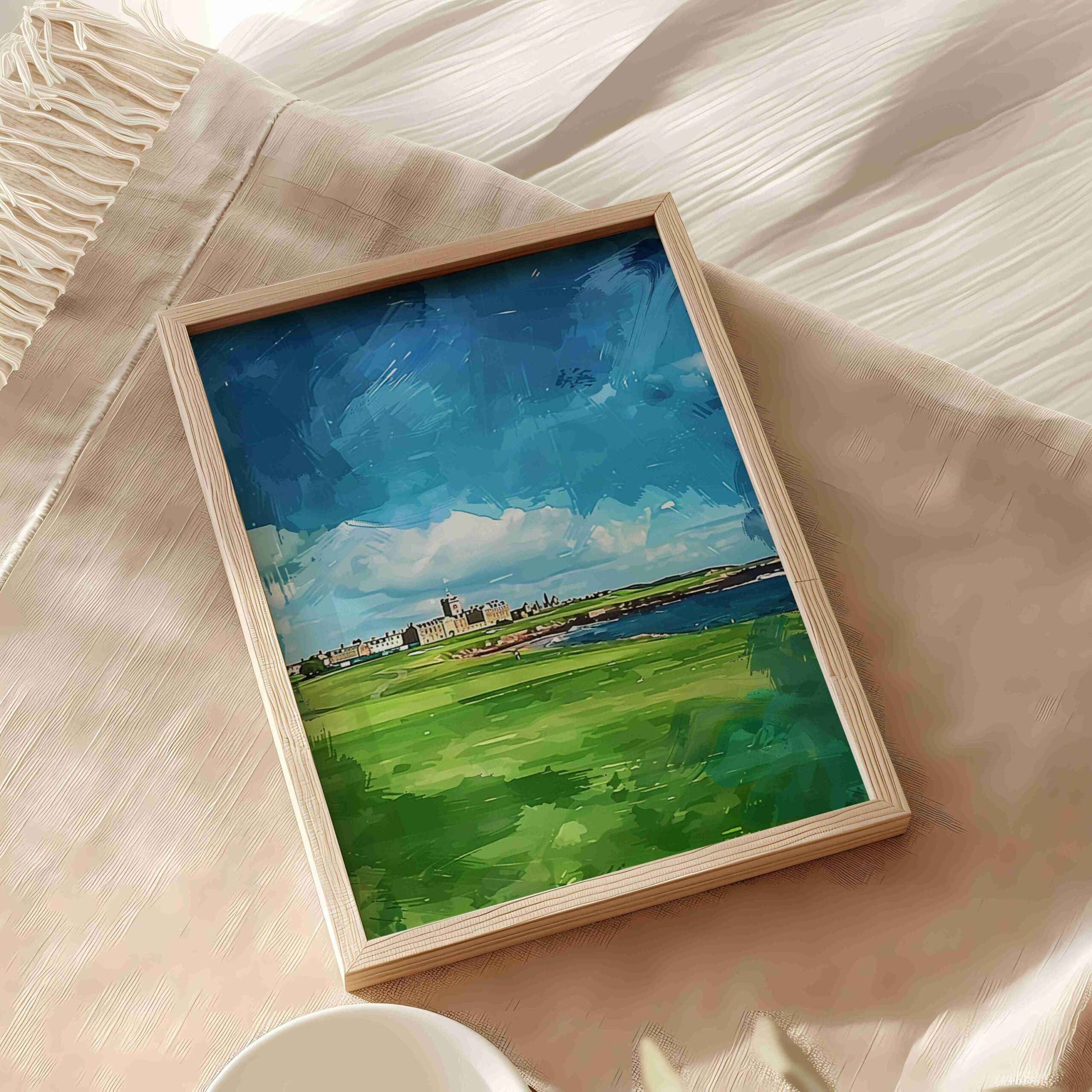 St Andrews Royal and Ancient Golf Club Scotland Watercolor: Scotland Travel Art Poster - Image 5