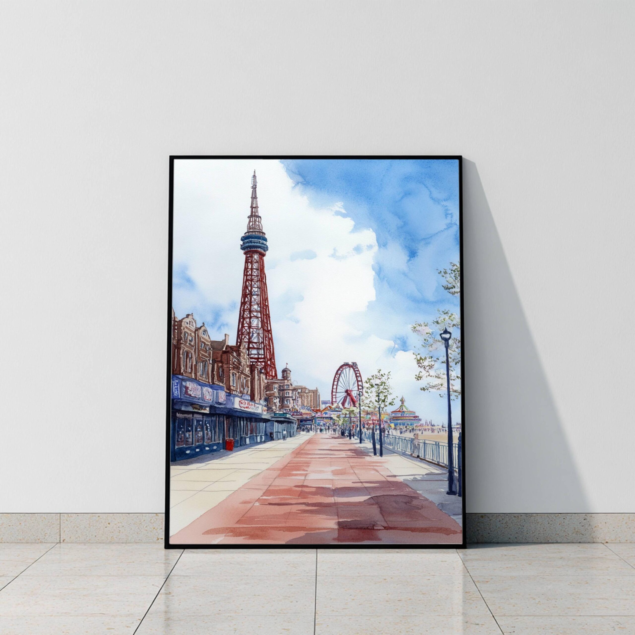 Blackpool England Watercolor: United Kingdom Travel Art Poster - Image 9