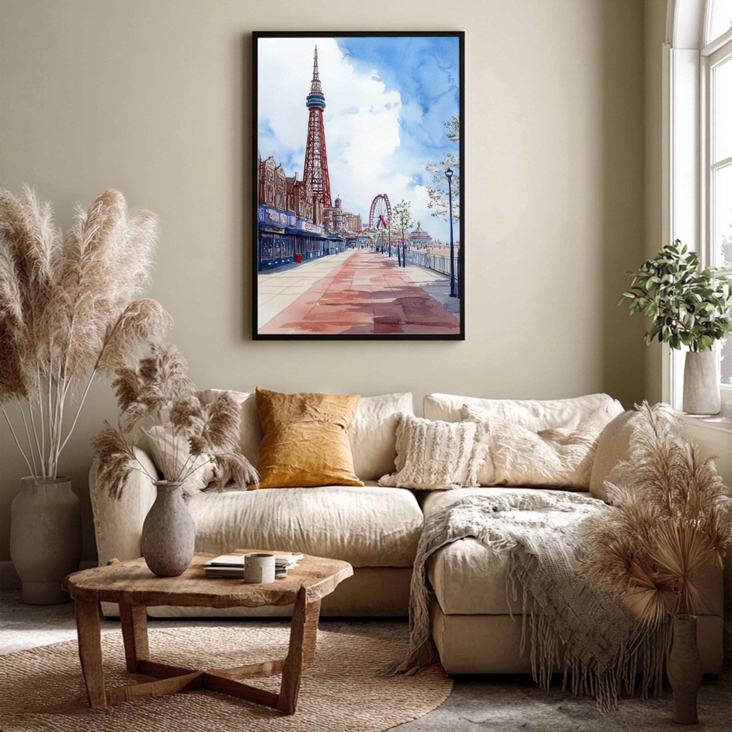 Blackpool England Watercolor: United Kingdom Travel Art Poster - Image 3