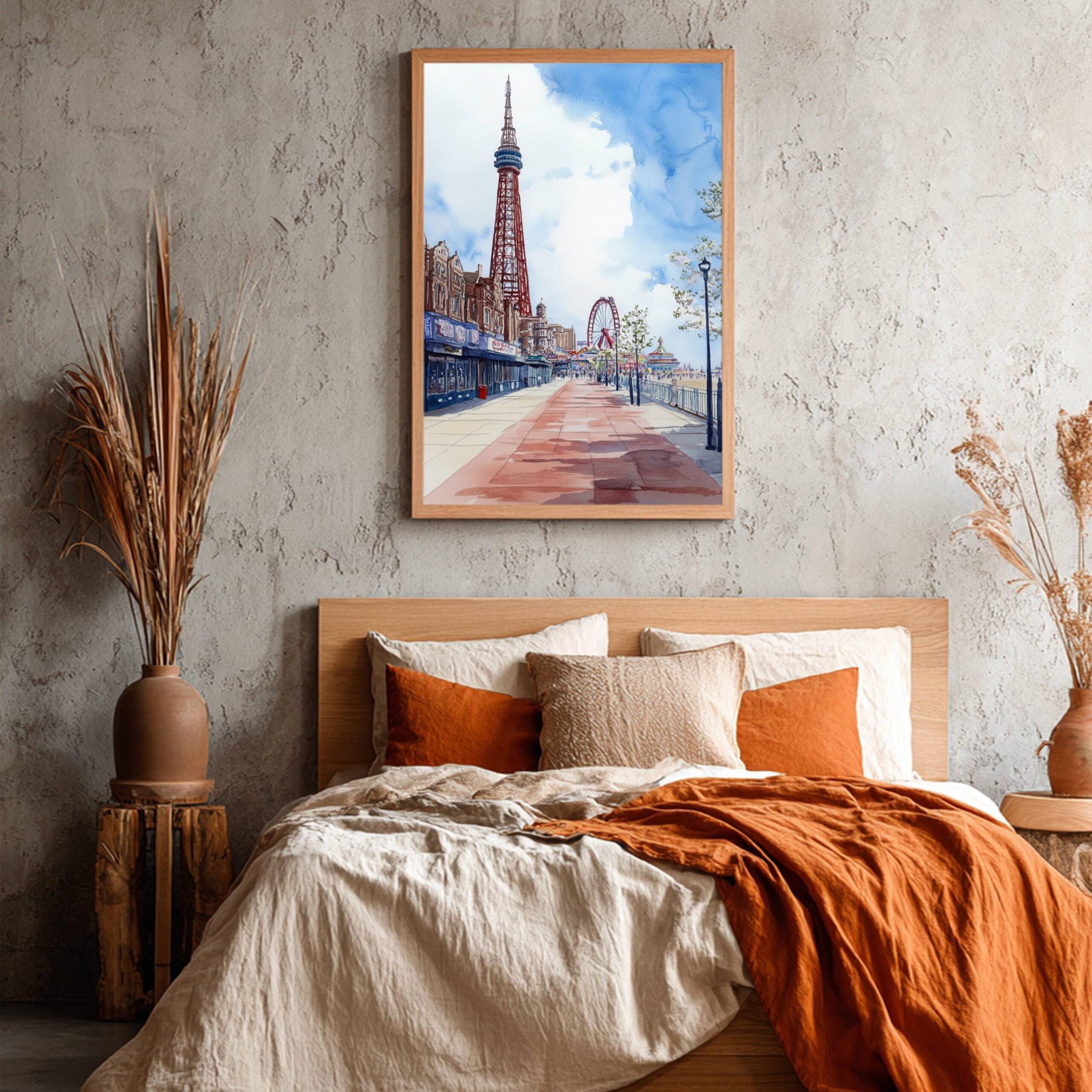 Blackpool England Watercolor: United Kingdom Travel Art Poster - Image 4