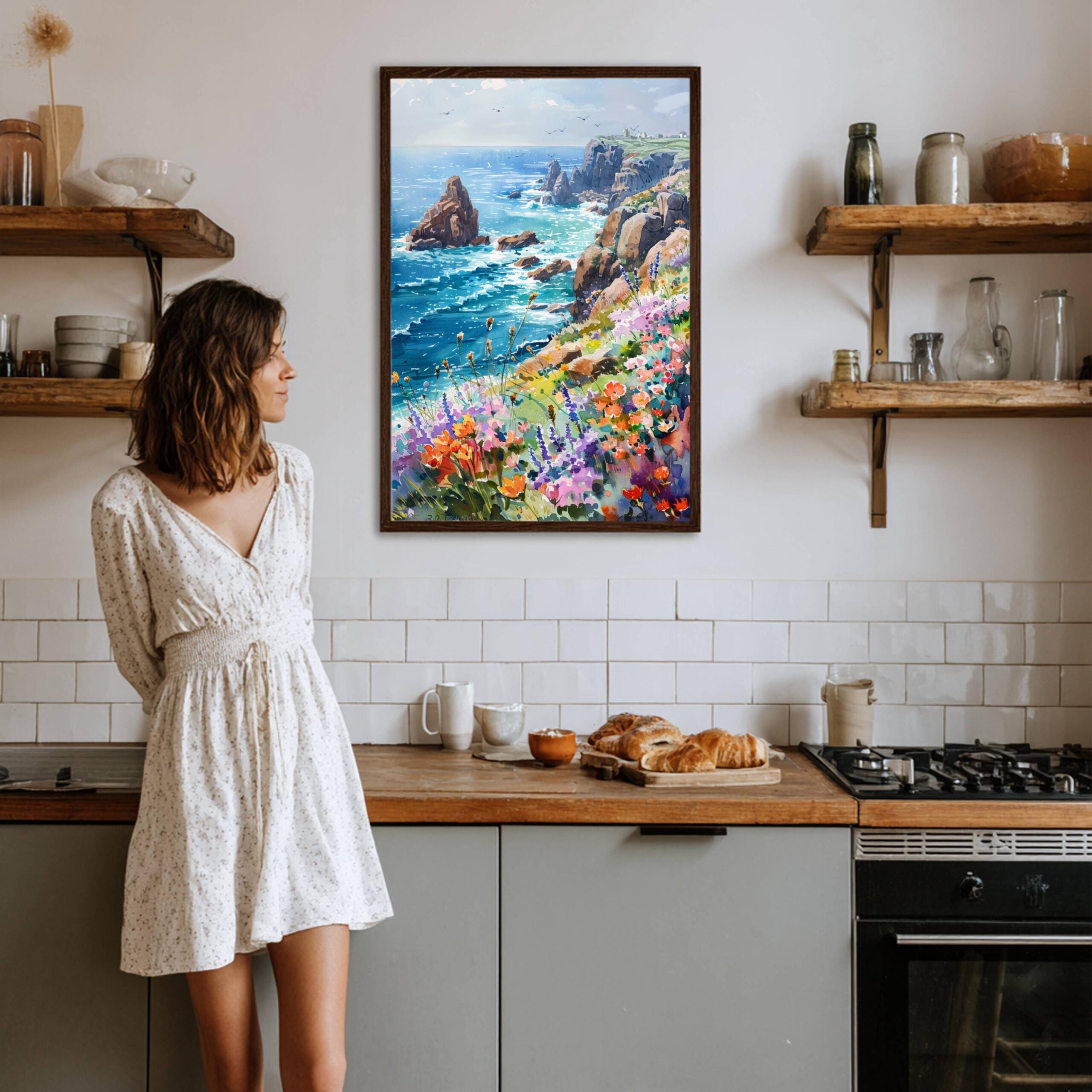 Land's End Cornwall England Watercolor: United Kingdom Travel Art Poster - Image 6