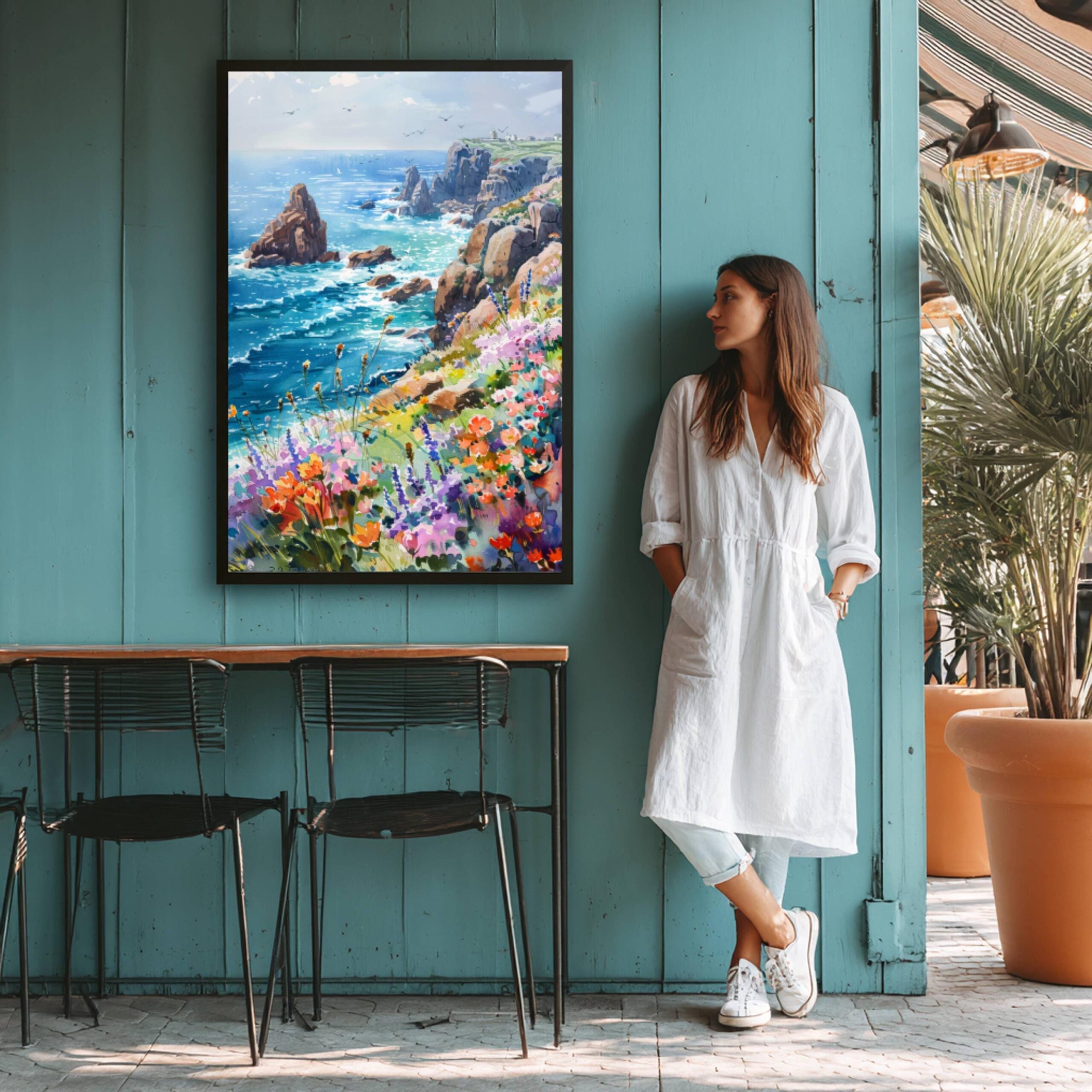Land's End Cornwall England Watercolor: United Kingdom Travel Art Poster - Image 8