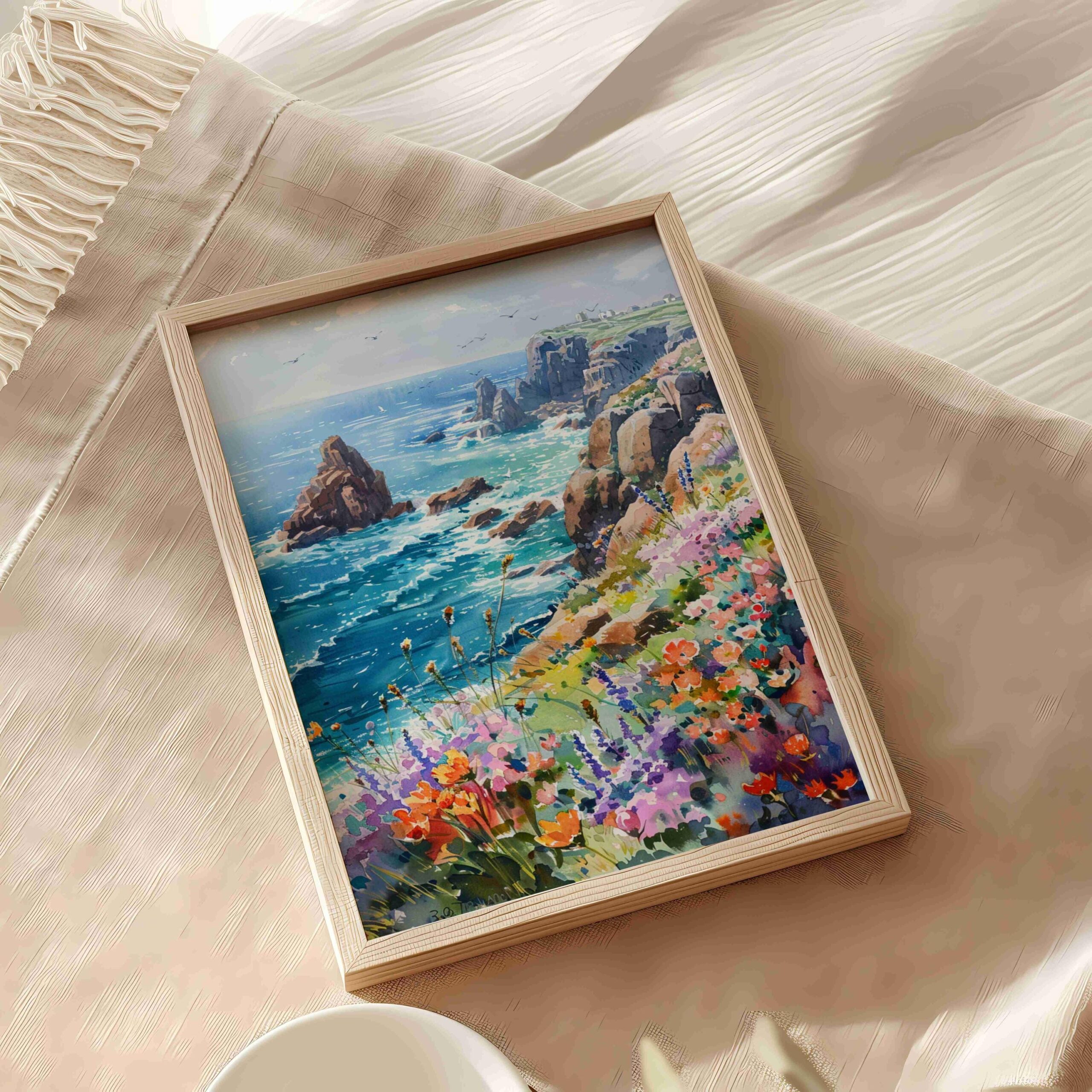 Land's End Cornwall England Watercolor: United Kingdom Travel Art Poster - Image 5