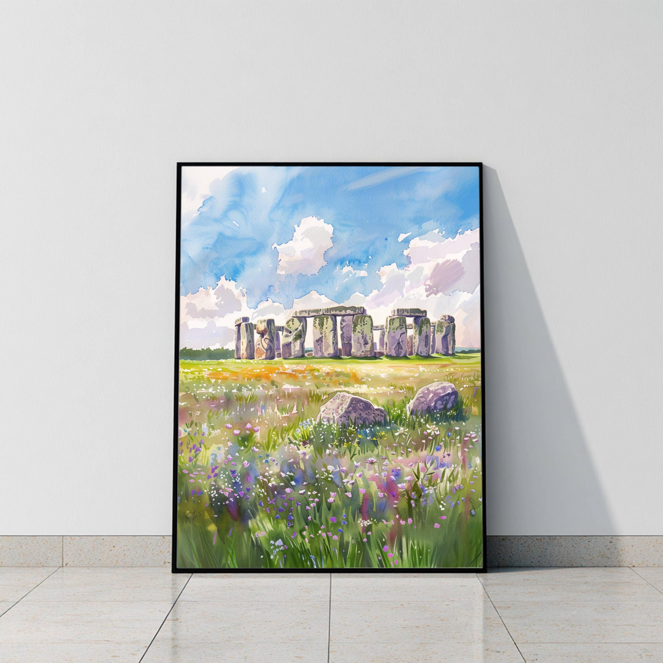Stonehenge England Watercolor: United Kingdom Travel Art Poster - Image 9